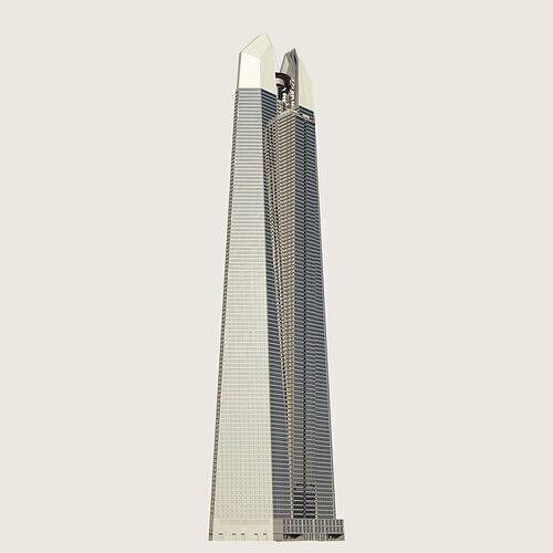 Building Skyscraper City Town Downtown Street Futuristic Utopia Low-poly 3D model
