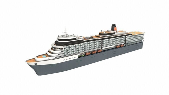 Cruise Ship Low-poly Low-poly 3D model
