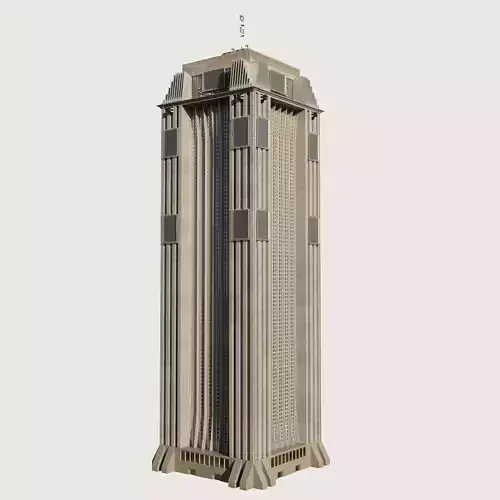 Building Skyscraper City Town Downtown Street Futuristic Utopia Low-poly 3D model