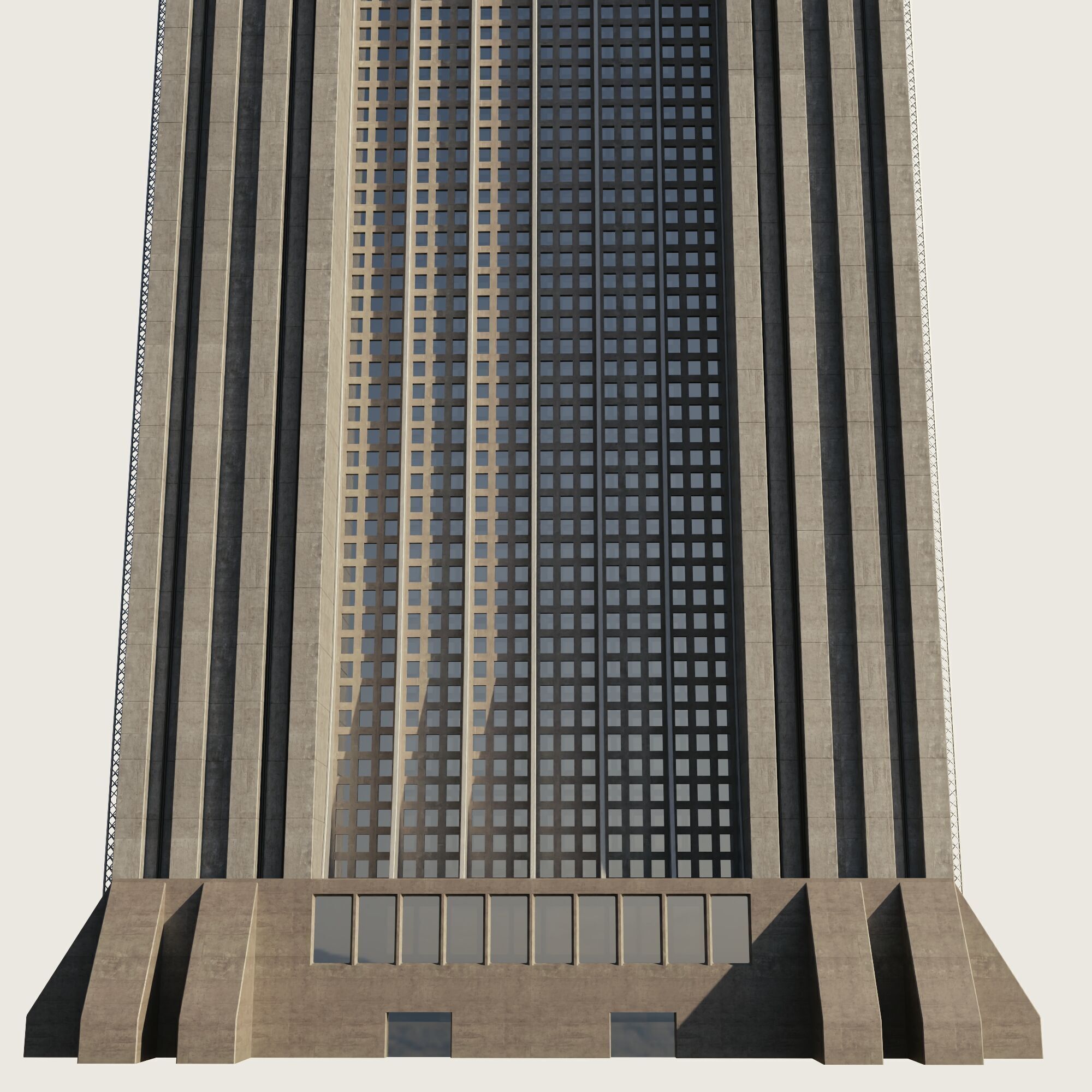 Building Skyscraper City Town Downtown Street Futuristic Utopia Low-poly 3D model_3