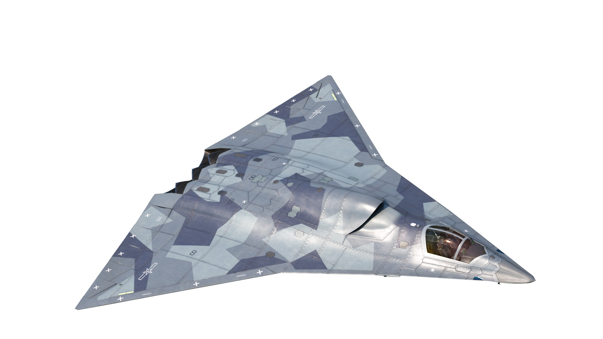 Chengdu J-36 J36 Sixth-Generation Stealth Fighter Jet 3D Model Low-poly 3D model_3