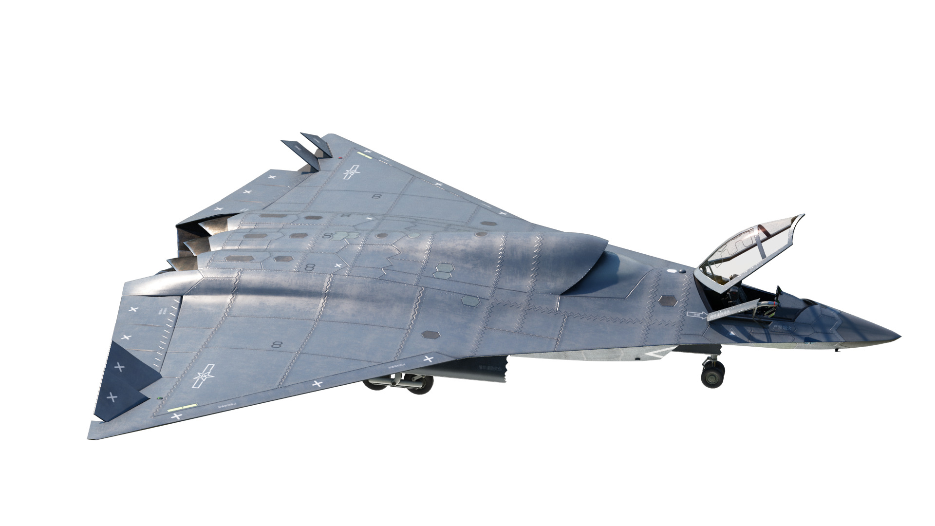 Chengdu J-36 J36 Sixth-Generation Stealth Fighter Jet 3D Model Low-poly 3D model_15