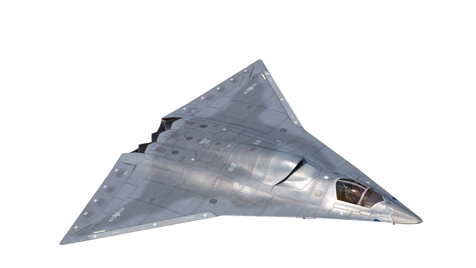 Chengdu J-36 J36 Sixth-Generation Stealth Fighter Jet 3D Model Low-poly 3D model_4