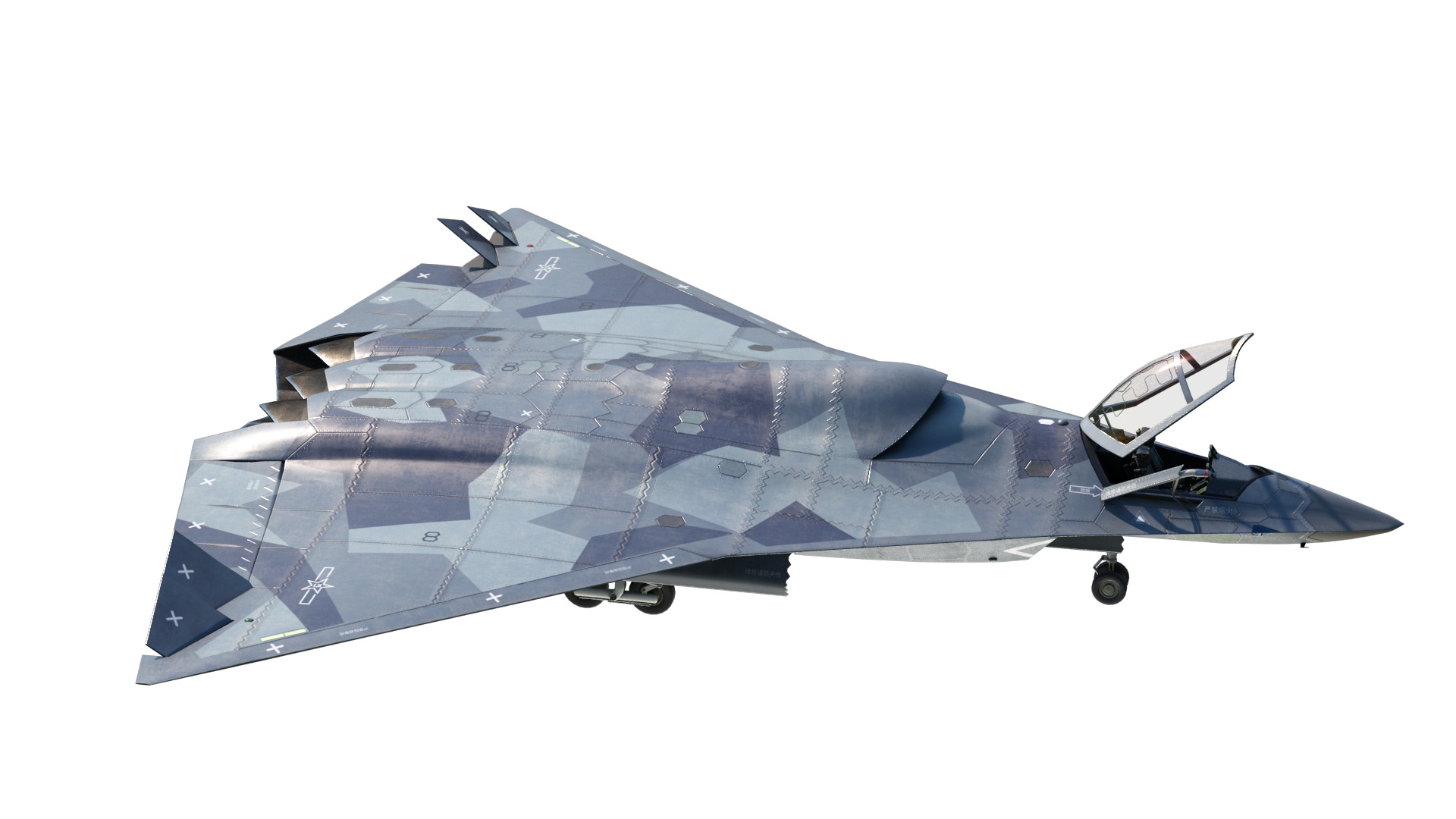 Chengdu J-36 J36 Sixth-Generation Stealth Fighter Jet 3D Model Low-poly 3D model_14