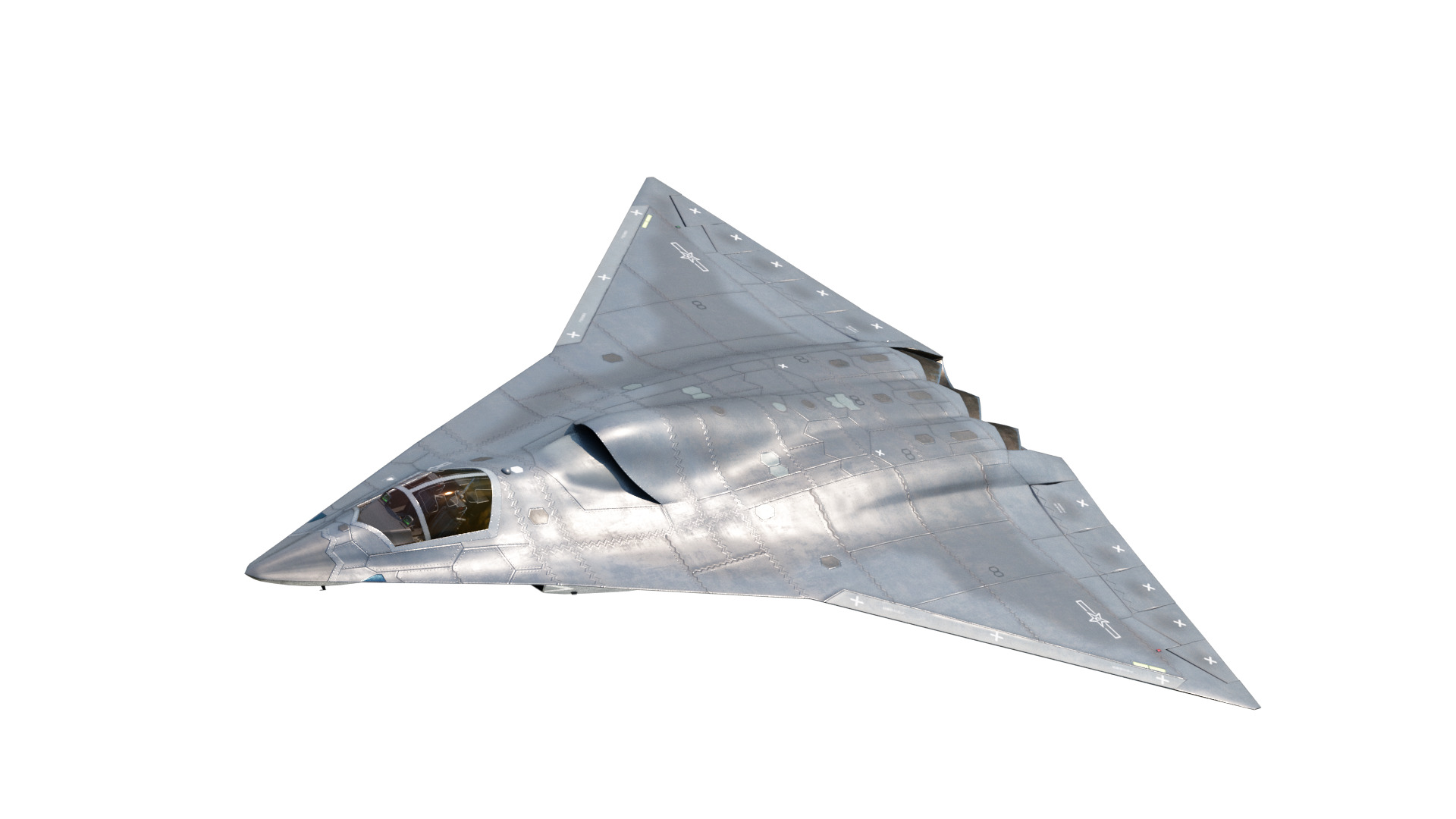 Chengdu J-36 J36 Sixth-Generation Stealth Fighter Jet 3D Model Low-poly 3D model_2