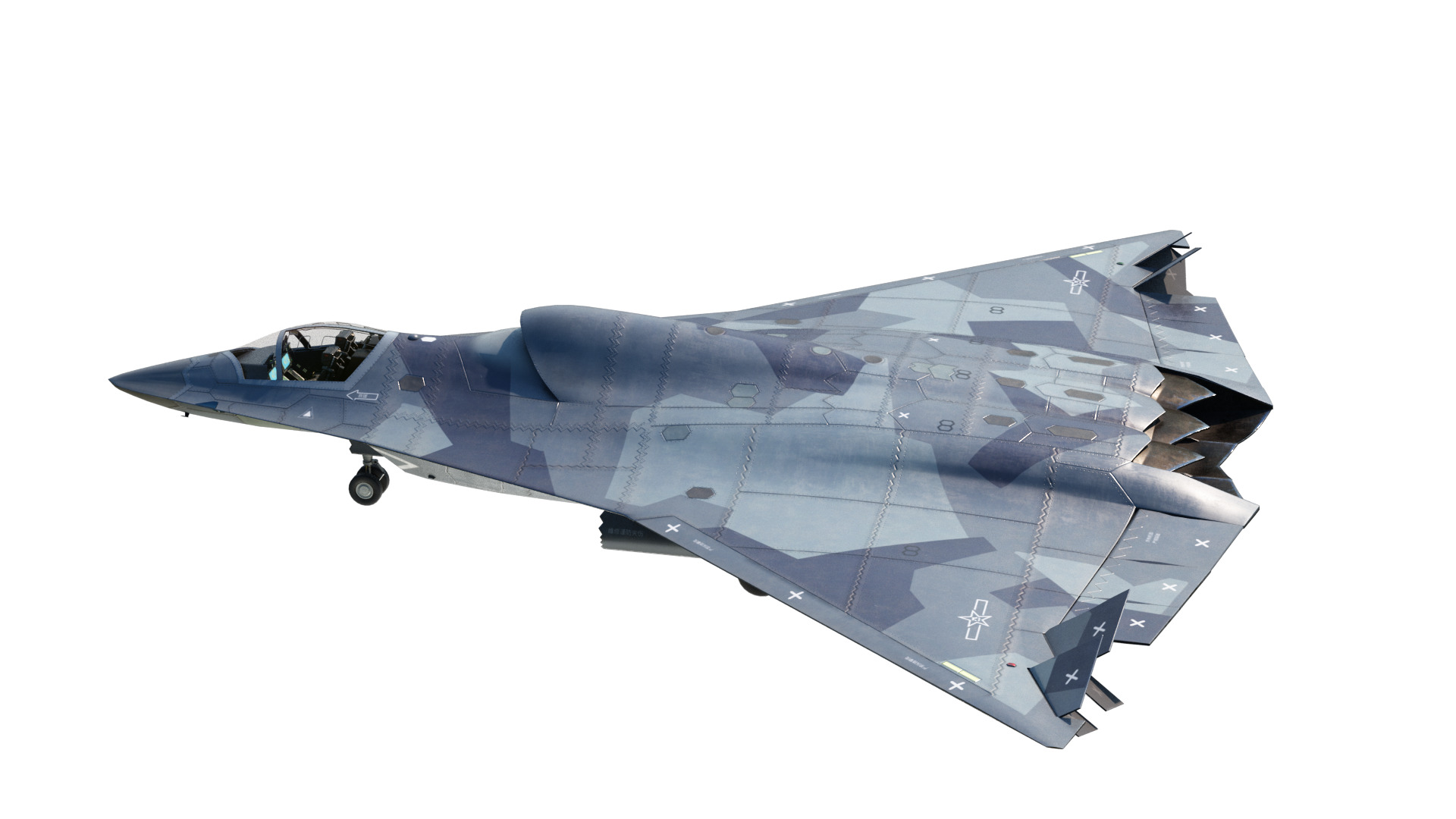 Chengdu J-36 J36 Sixth-Generation Stealth Fighter Jet 3D Model Low-poly 3D model_11