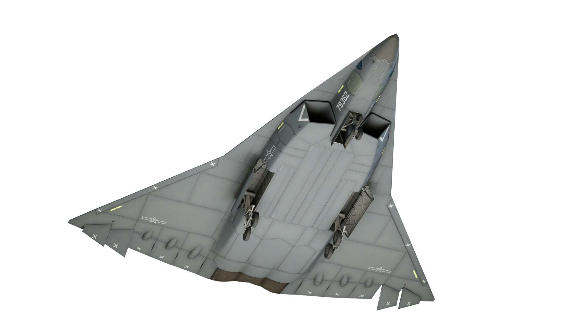 Chengdu J-36 J36 Sixth-Generation Stealth Fighter Jet 3D Model Low-poly 3D model_17