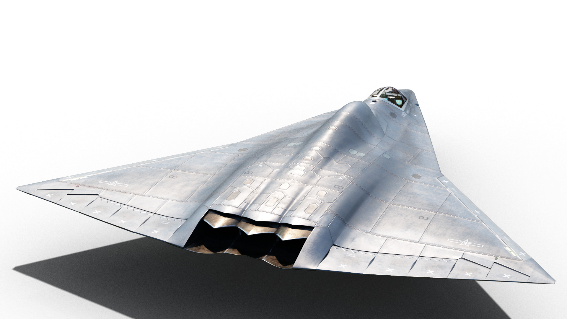 Chengdu J-36 J36 Sixth-Generation Stealth Fighter Jet 3D Model Low-poly 3D model_7