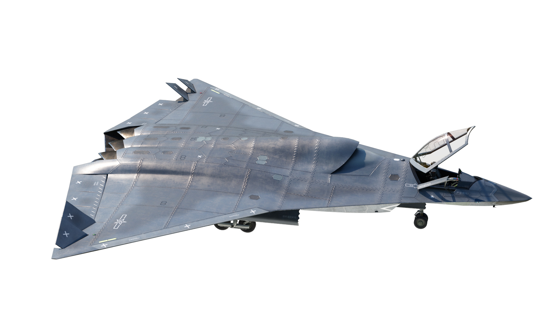 Chengdu J-36 J36 Sixth-Generation Stealth Fighter Jet 3D Model Low-poly 3D model_13