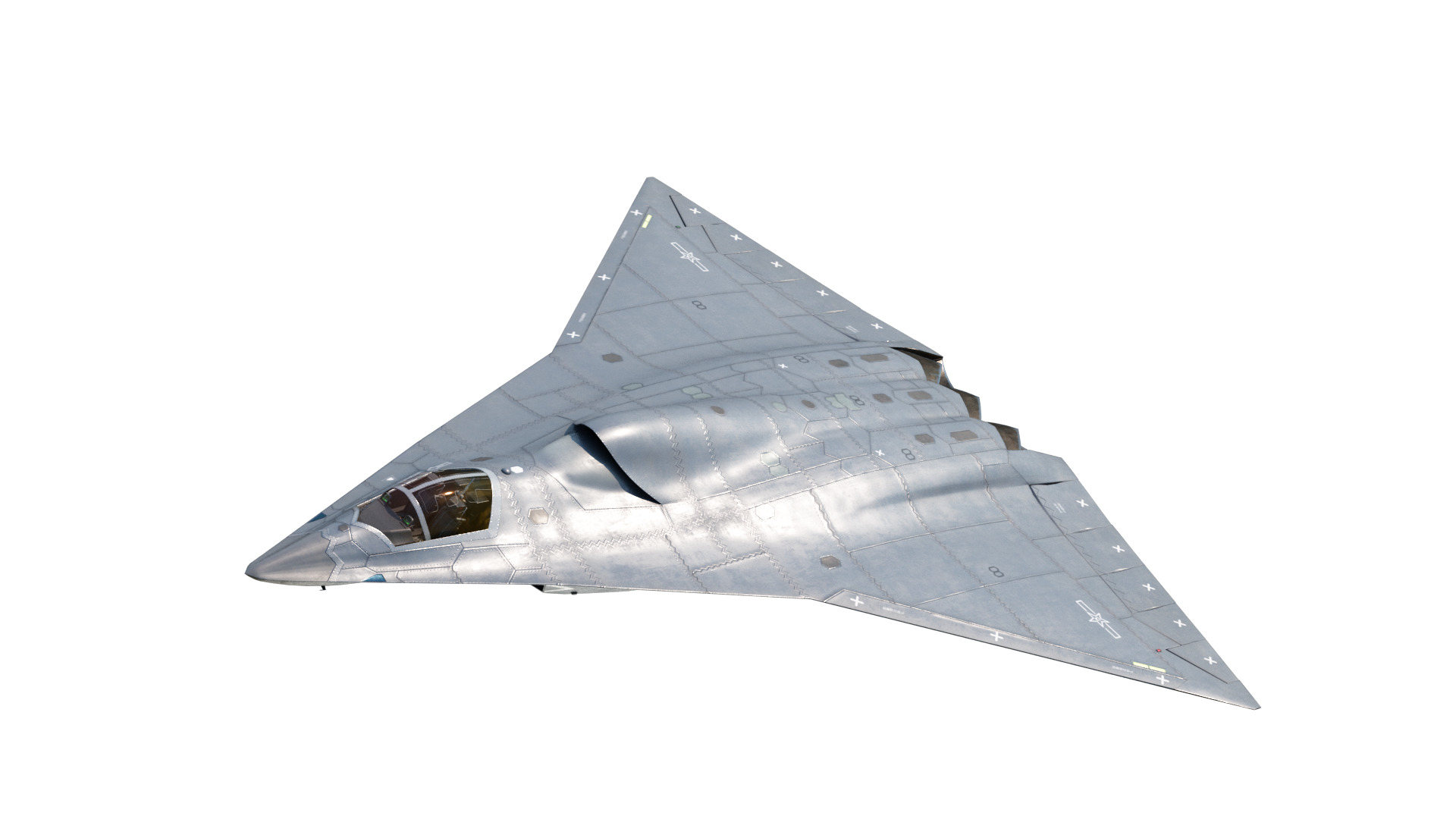 Chengdu J-36 J36 Sixth-Generation Stealth Fighter Jet 3D Model Low-poly 3D model_1