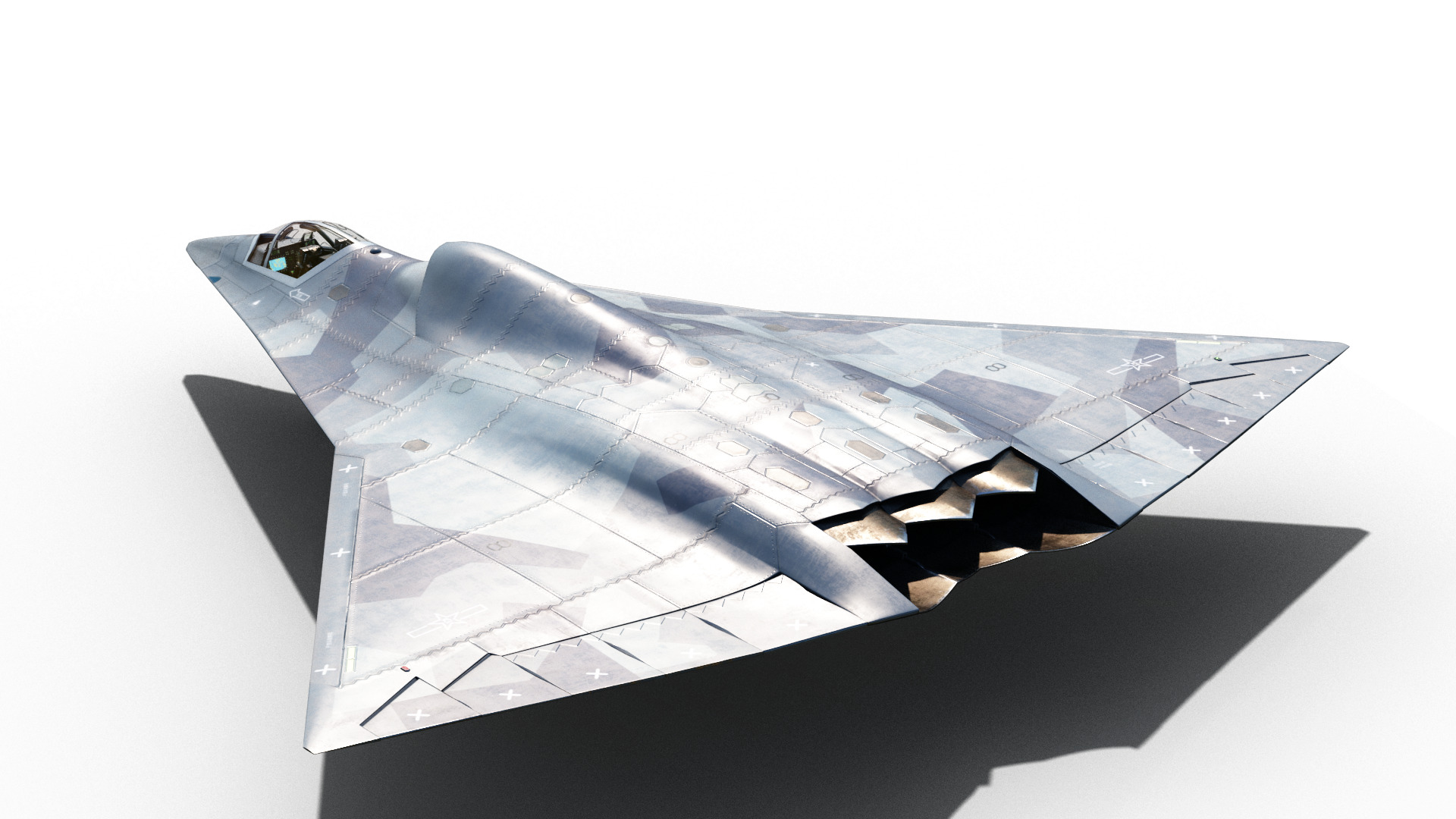 Chengdu J-36 J36 Sixth-Generation Stealth Fighter Jet 3D Model Low-poly 3D model_8