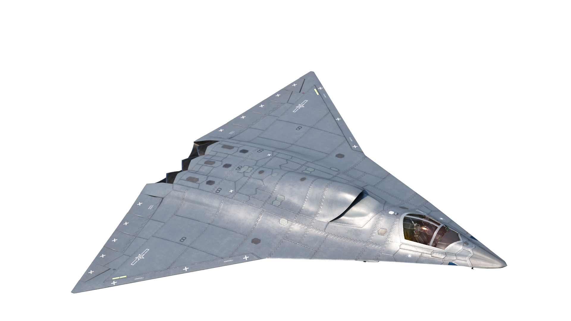 Chengdu J-36 J36 Sixth-Generation Stealth Fighter Jet 3D Model Low-poly 3D model_5
