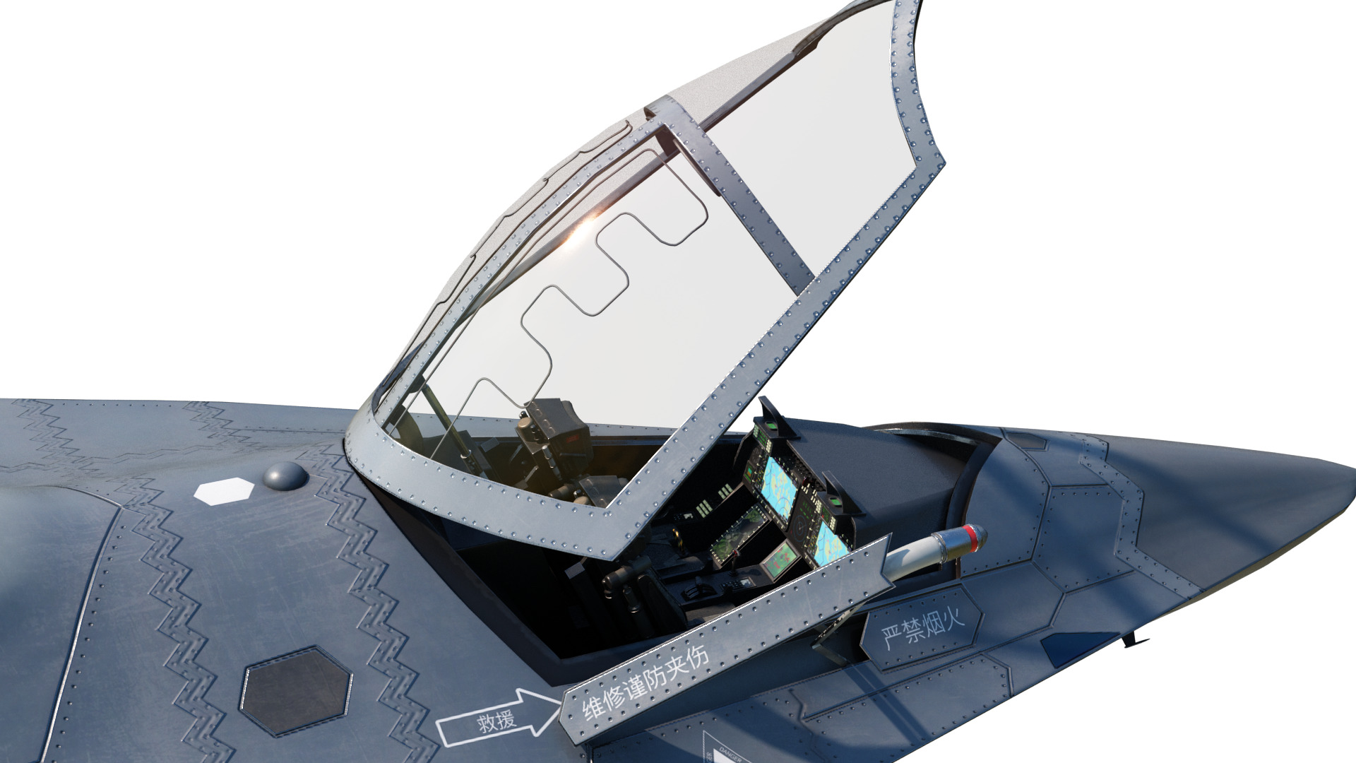 Chengdu J-36 J36 Sixth-Generation Stealth Fighter Jet 3D Model Low-poly 3D model_16