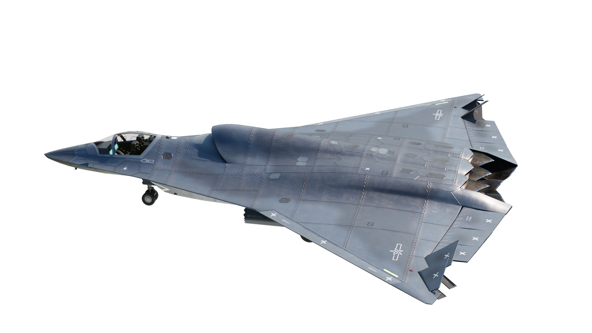 Chengdu J-36 J36 Sixth-Generation Stealth Fighter Jet 3D Model Low-poly 3D model_12