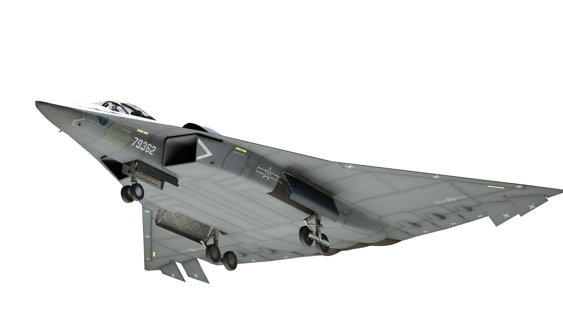 Chengdu J-36 J36 Sixth-Generation Stealth Fighter Jet 3D Model Low-poly 3D model_10