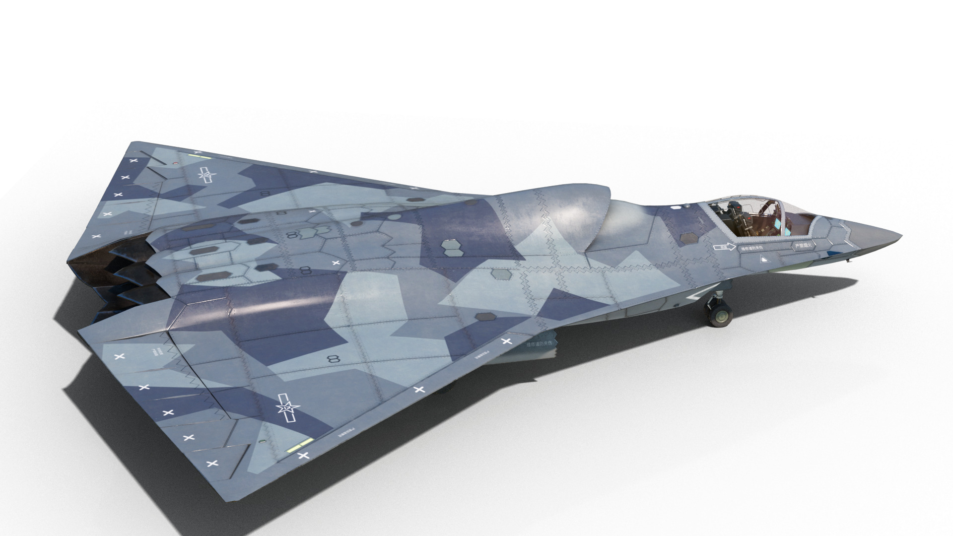 Chengdu J-36 J36 Sixth-Generation Stealth Fighter Jet 3D Model Low-poly 3D model_9