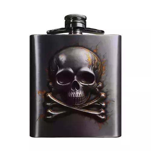 Realistic Skull Metal Flask