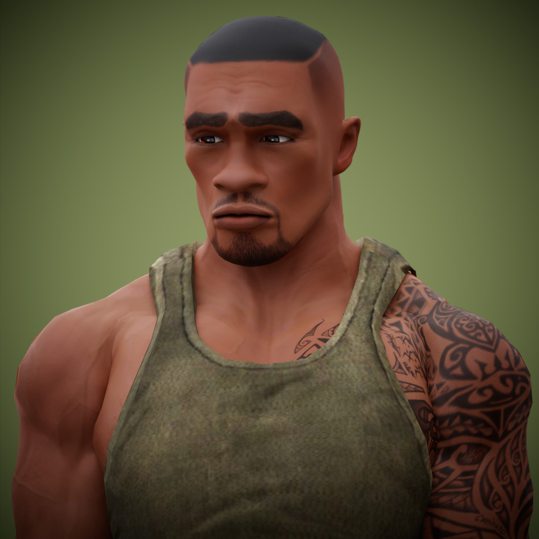 Muscular Soldier Man Cartoon Character Rigged Low-poly 3D model_20