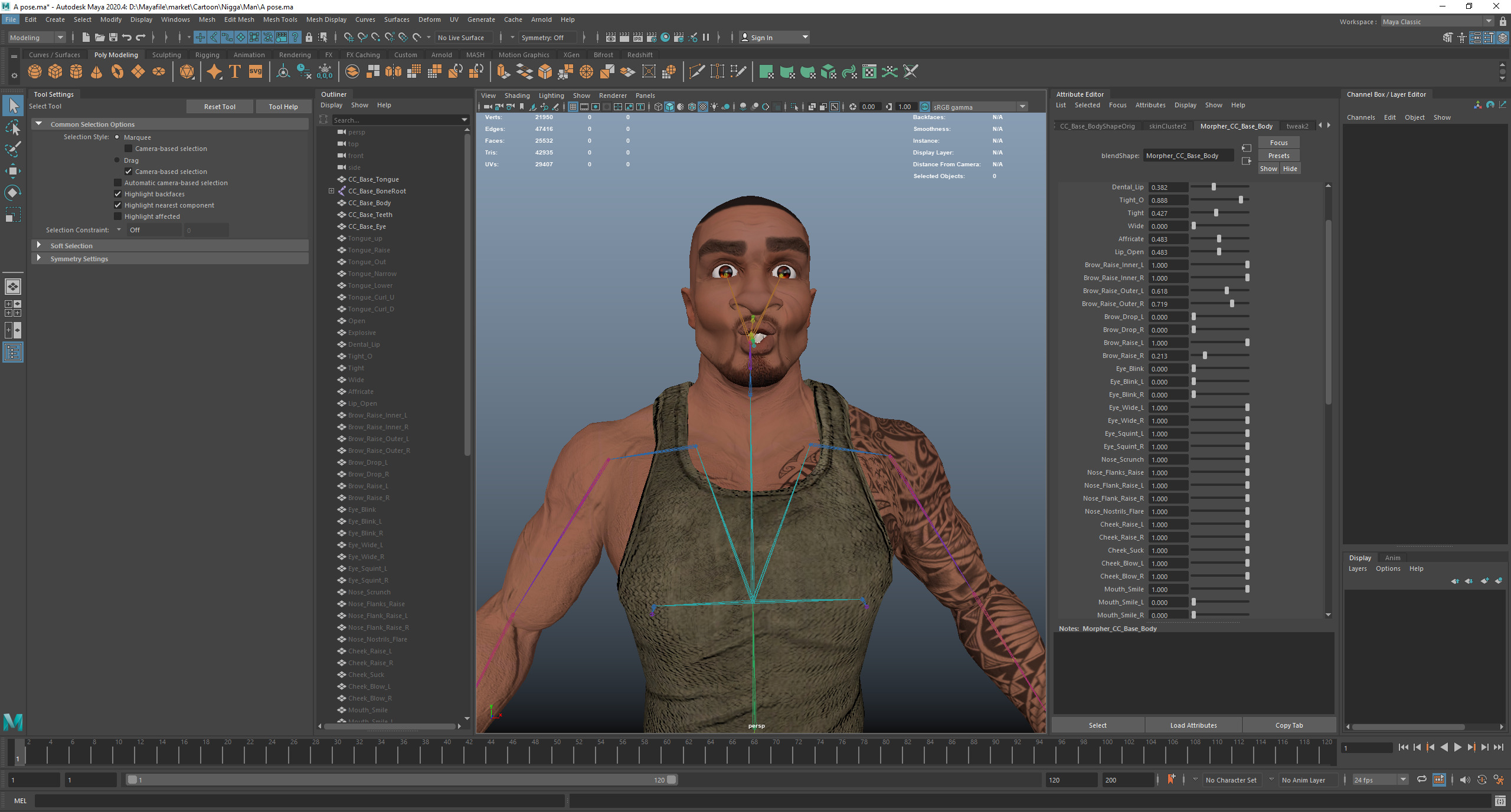 Muscular Soldier Man Cartoon Character Rigged Low-poly 3D model_28