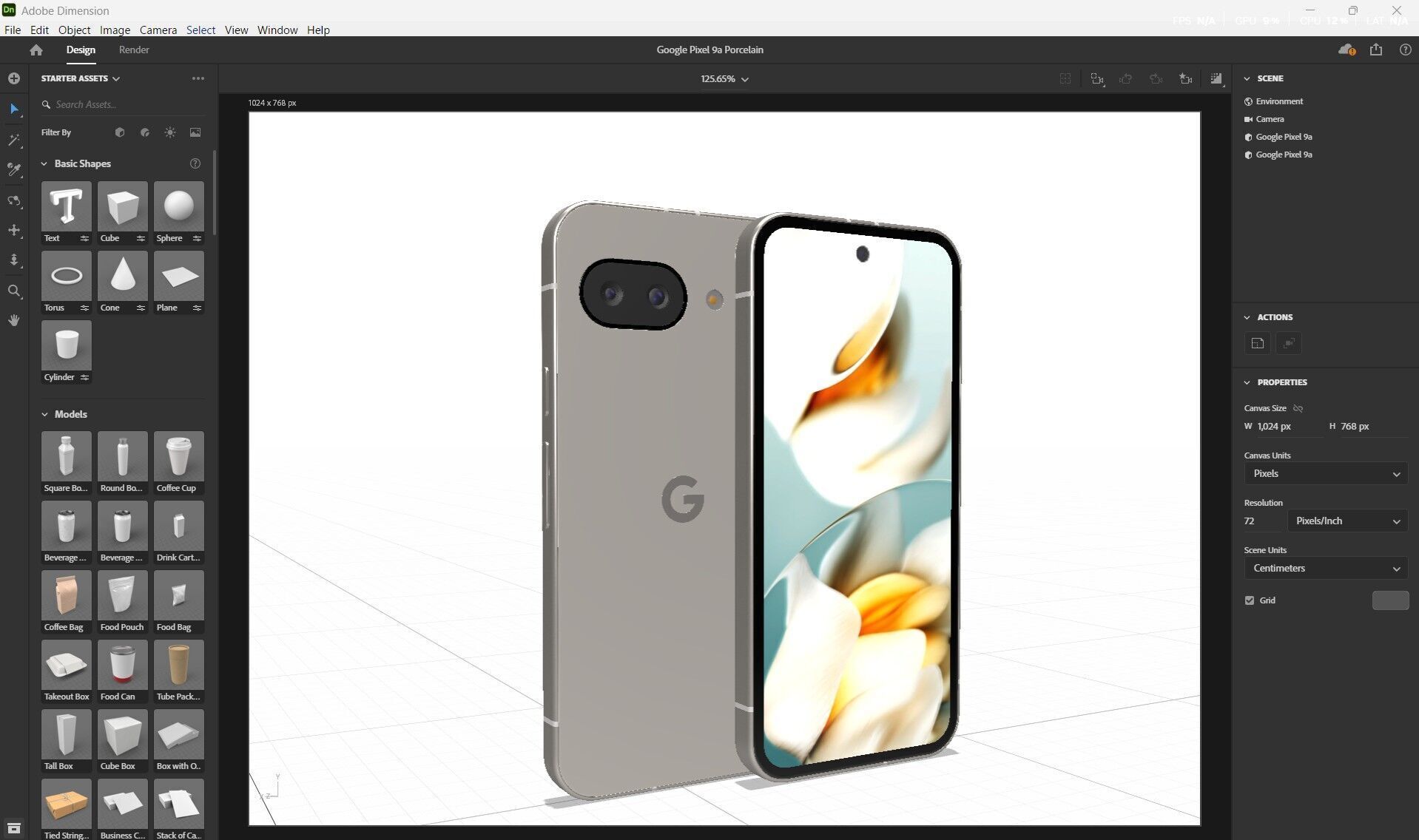 Google Pixel 9a  Low-poly 3D model_27