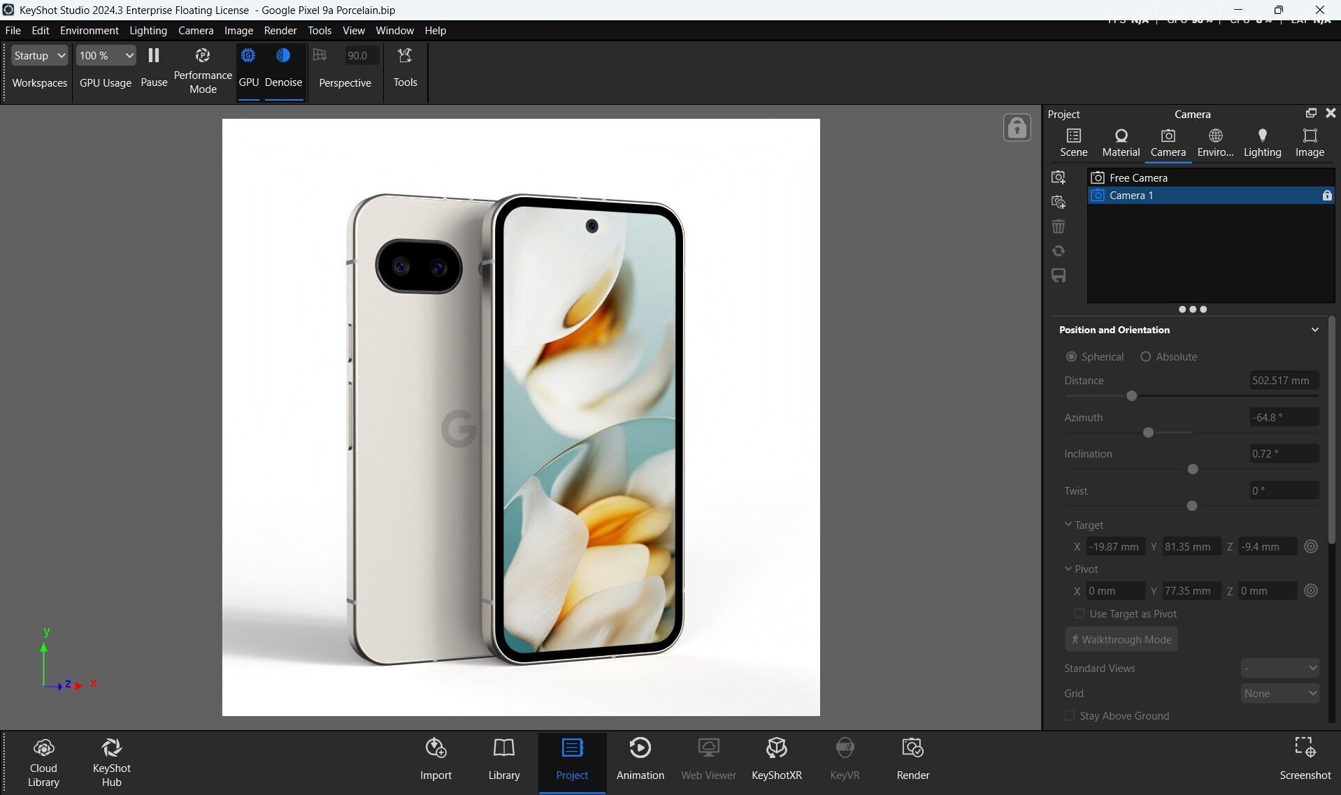 Google Pixel 9a  Low-poly 3D model_29