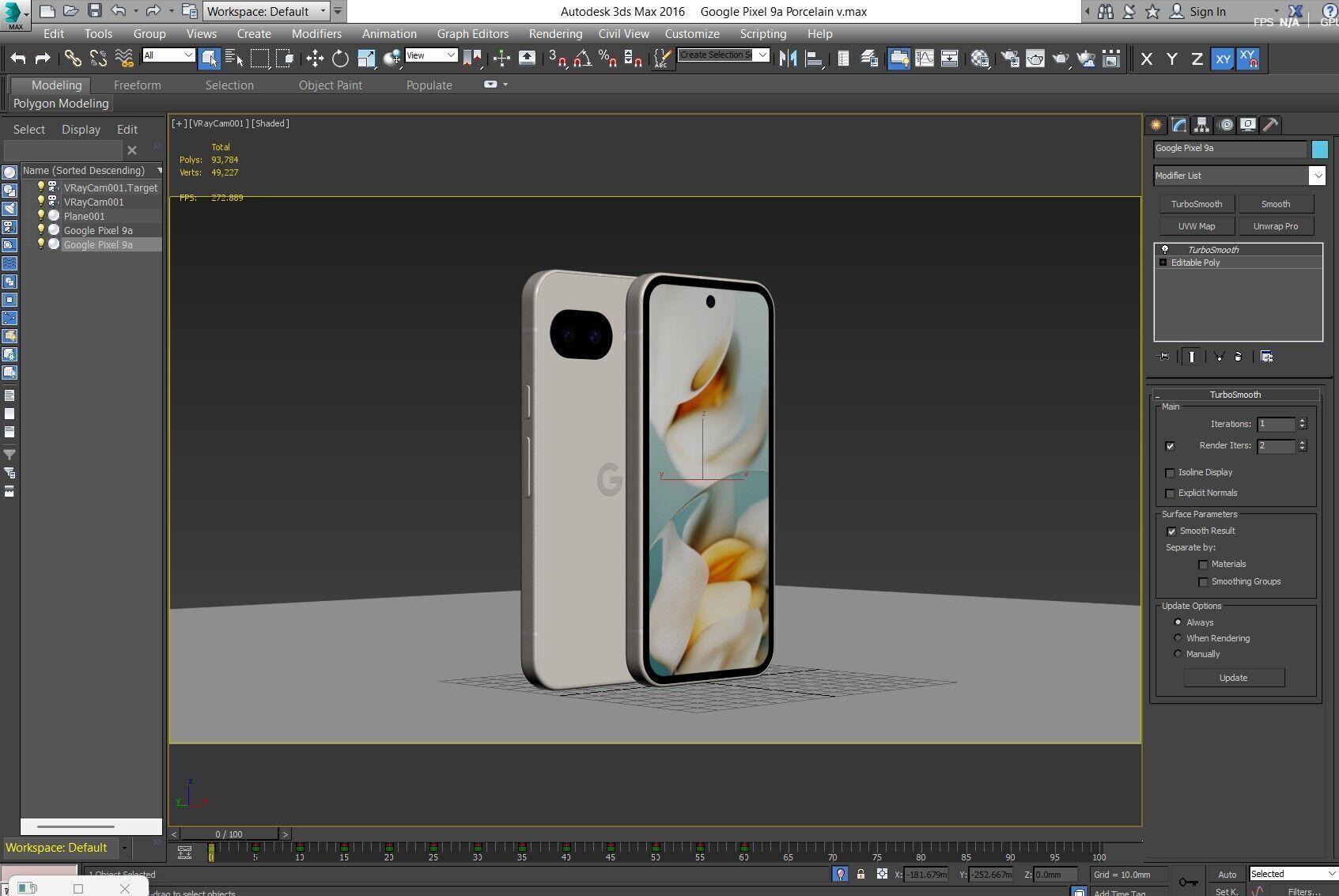Google Pixel 9a  Low-poly 3D model_30