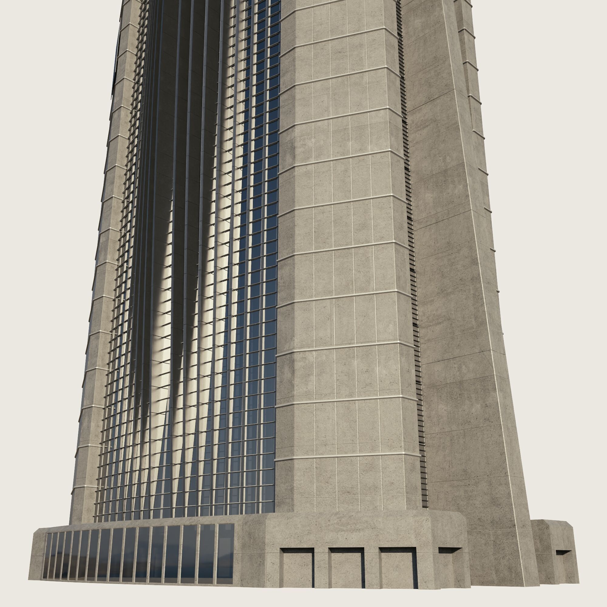 Building Skyscraper City Town Downtown Street Futuristic Utopia Low-poly 3D model_6