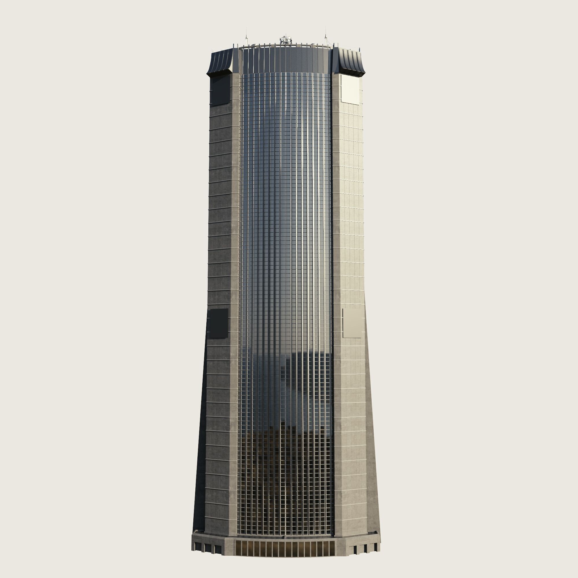 Building Skyscraper City Town Downtown Street Futuristic Utopia Low-poly 3D model_1