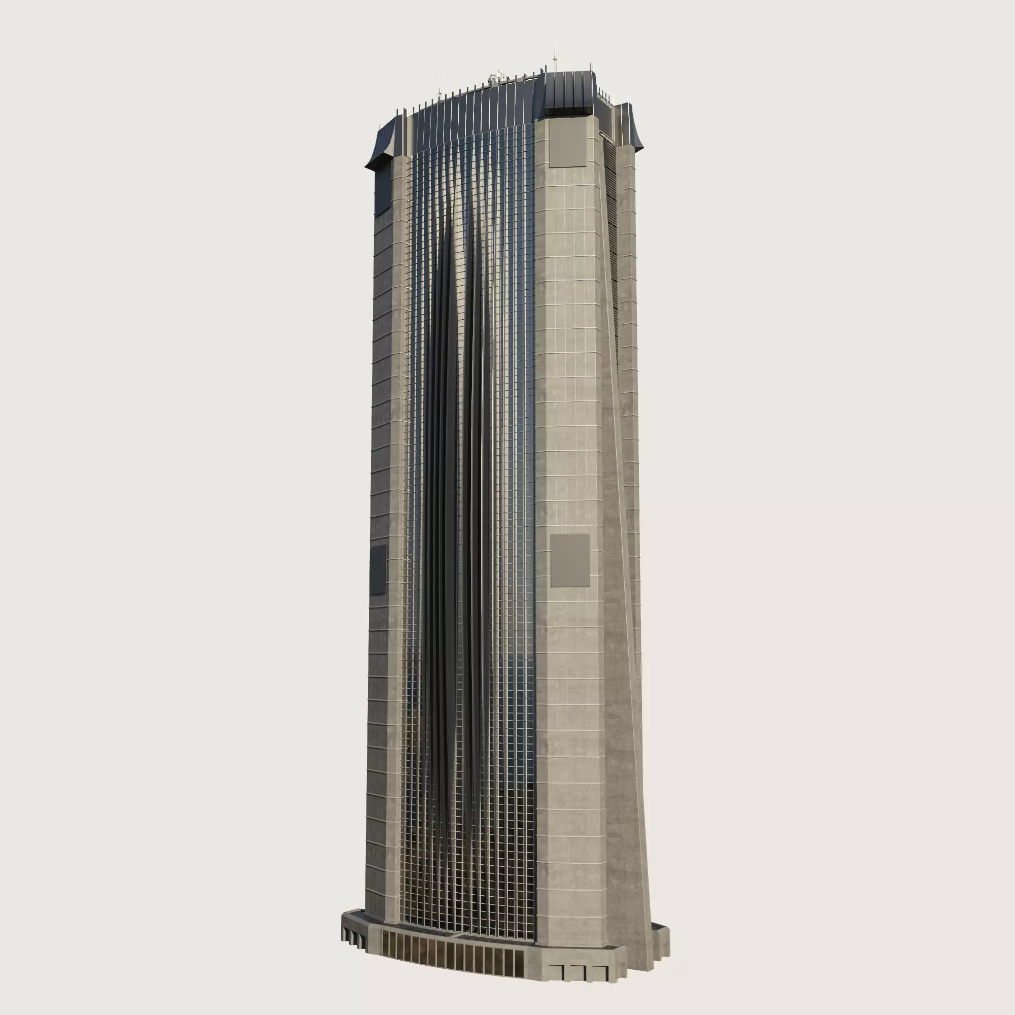 Building Skyscraper City Town Downtown Street Futuristic Utopia Low-poly 3D model_0