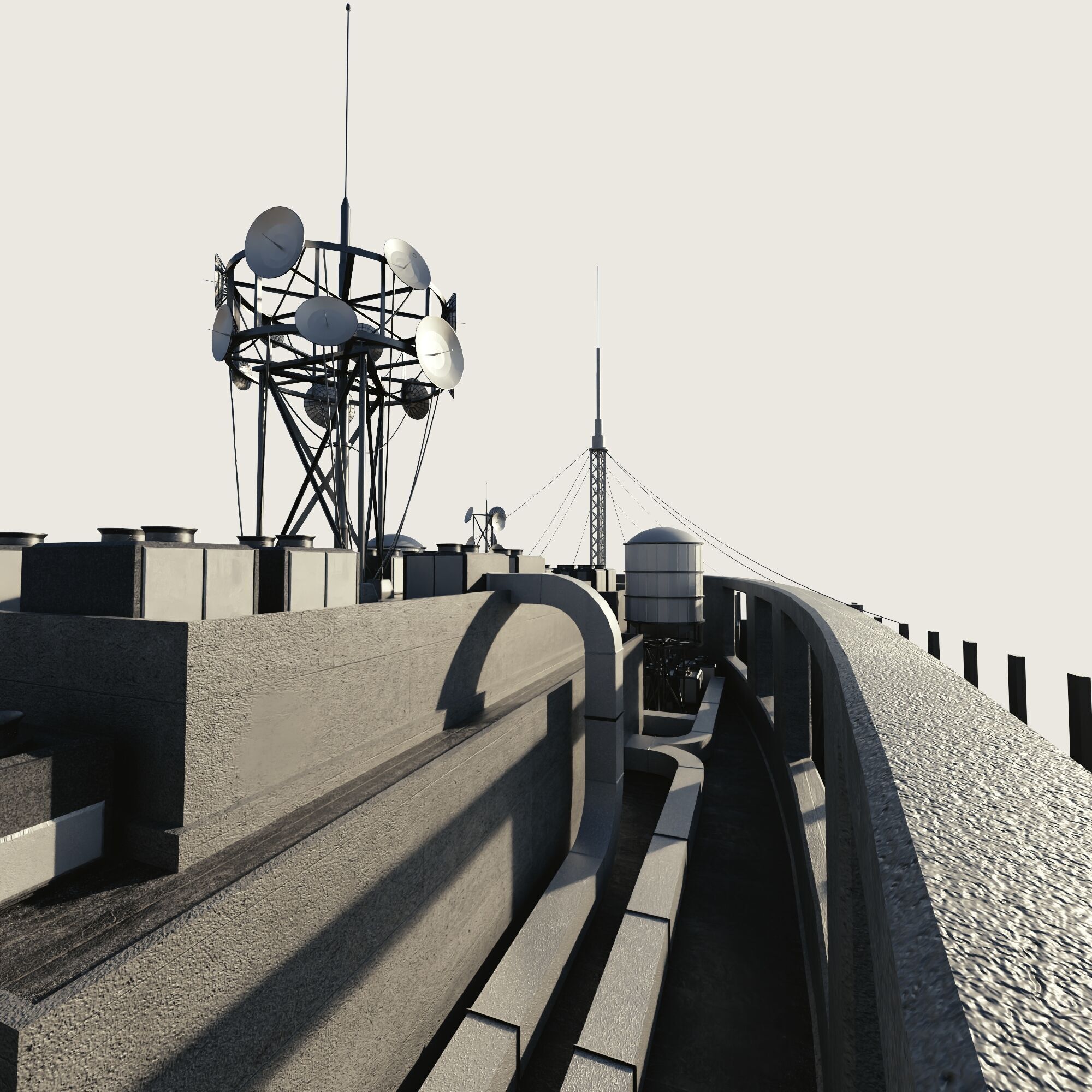 Building Skyscraper City Town Downtown Street Futuristic Utopia Low-poly 3D model_7