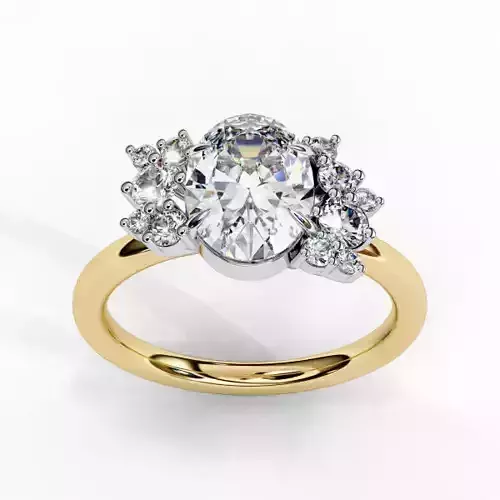 Printable 3D jewelry model of Solitaire Lady Ring with Diamond
