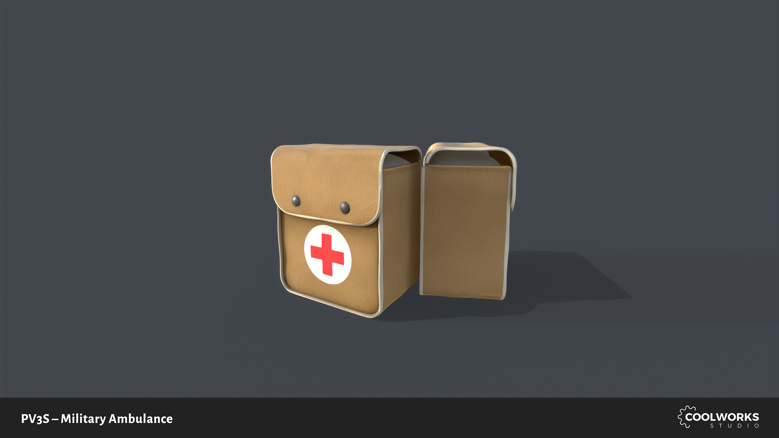 PV3S Truck Ambulance Set Low-poly 3D model_19