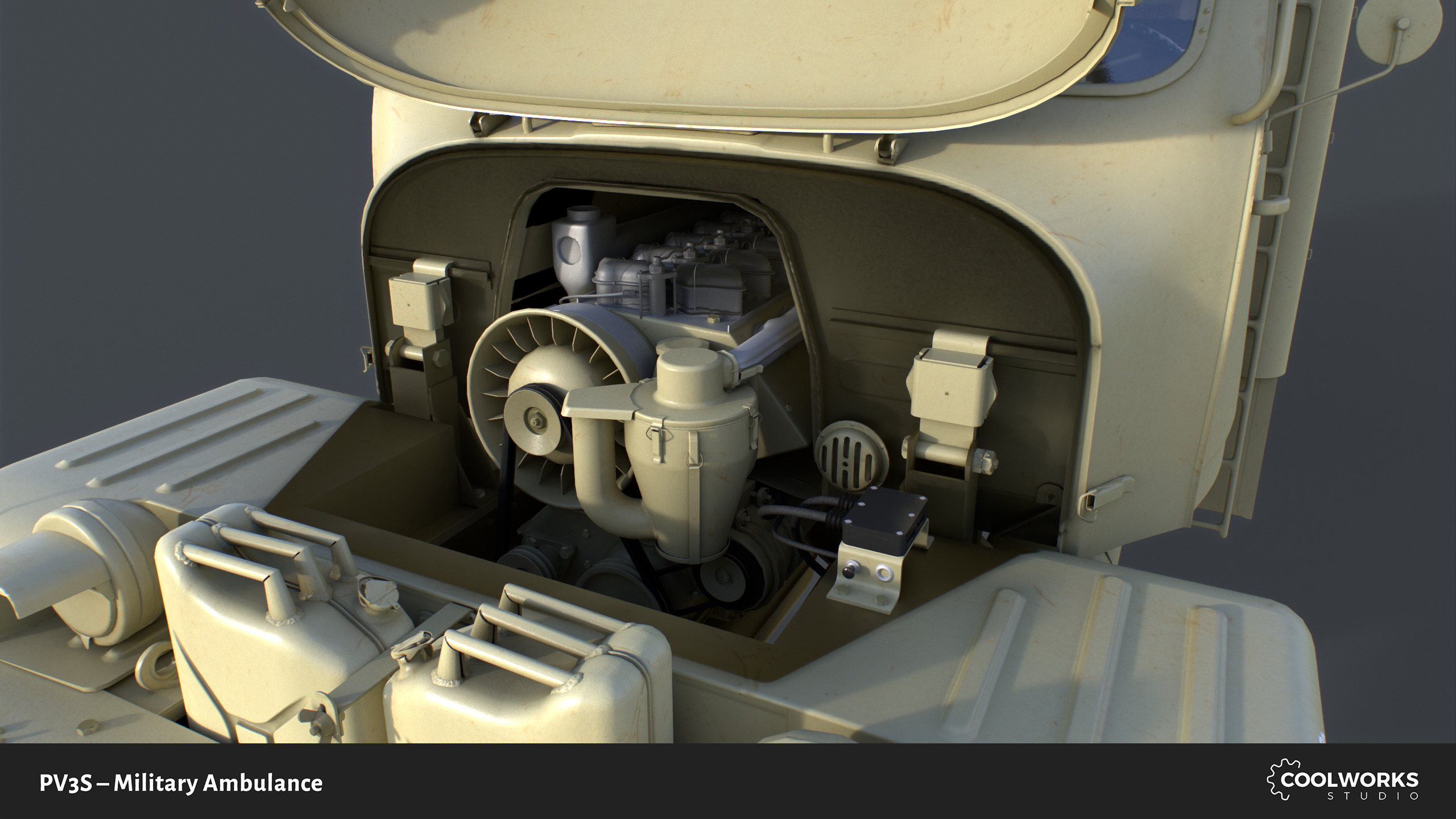 PV3S Truck Ambulance Set Low-poly 3D model_47