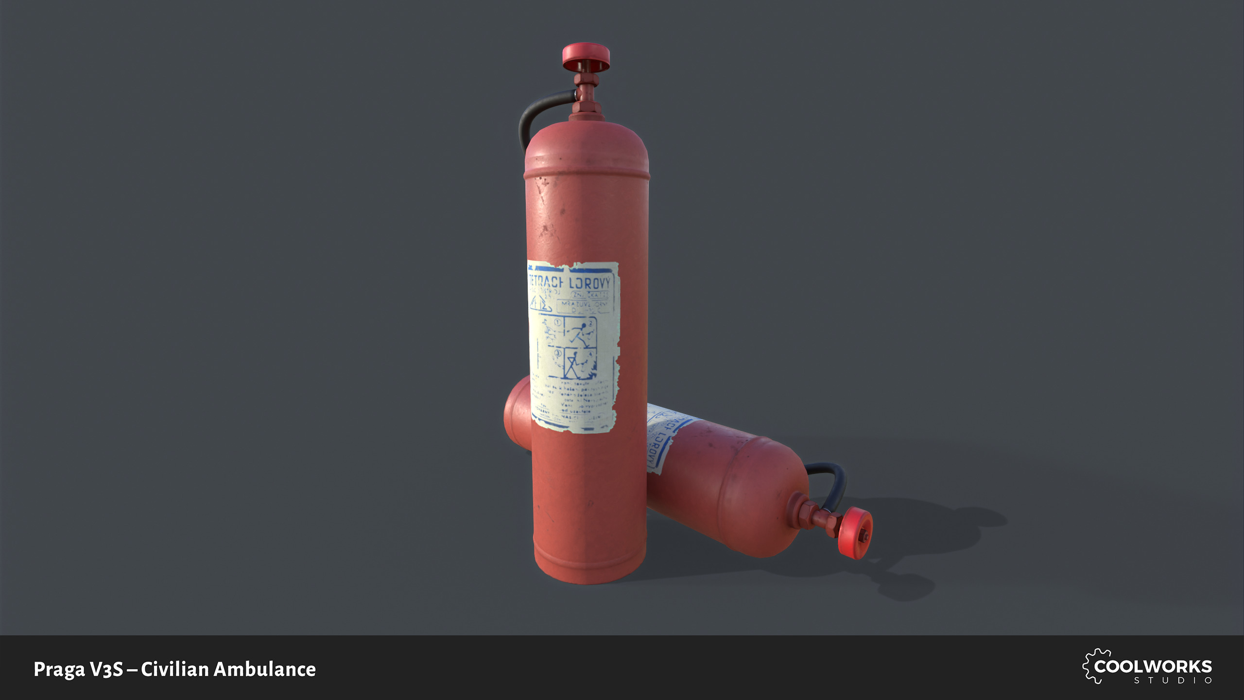 PV3S Truck Ambulance Set Low-poly 3D model_86