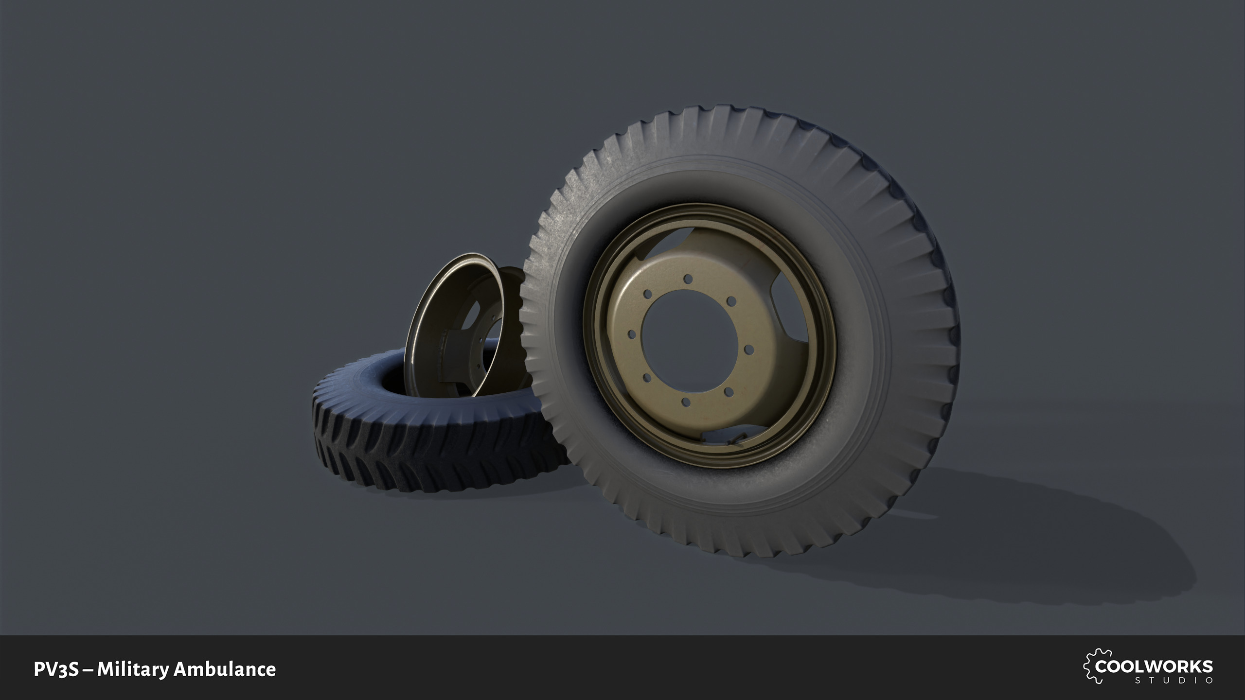 PV3S Truck Ambulance Set Low-poly 3D model_15