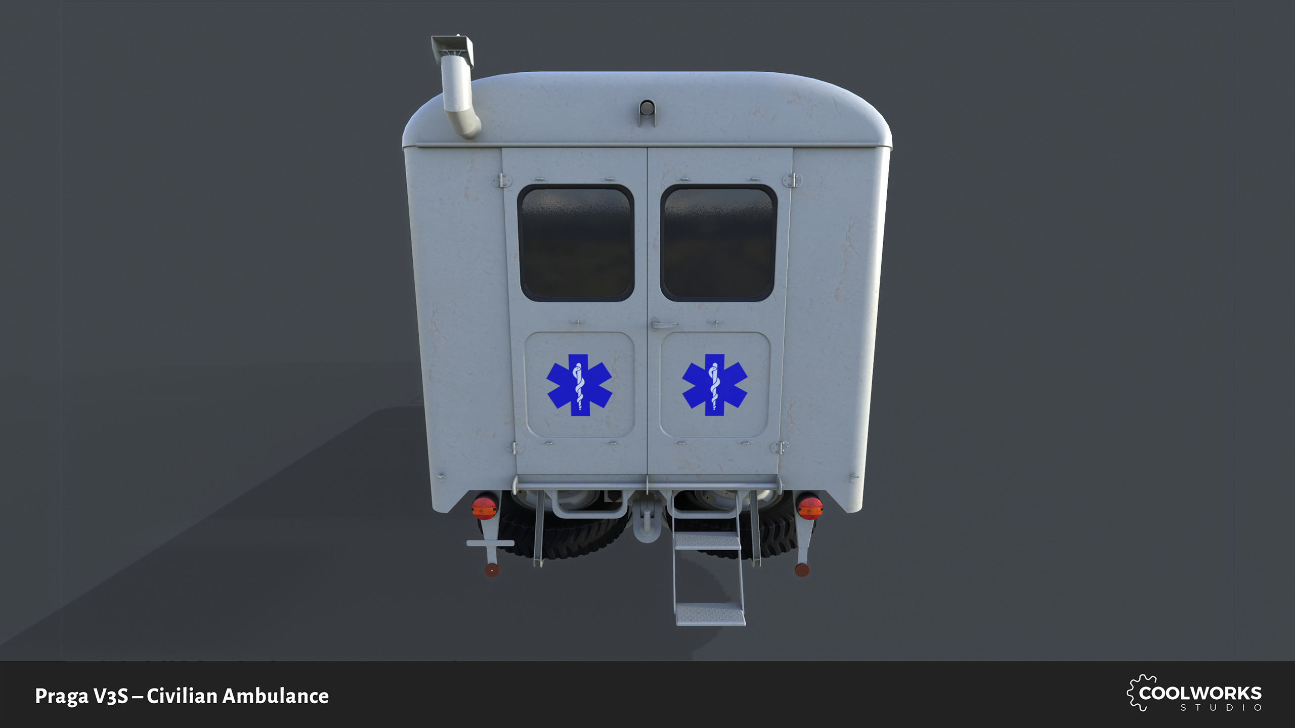 PV3S Truck Ambulance Set Low-poly 3D model_75