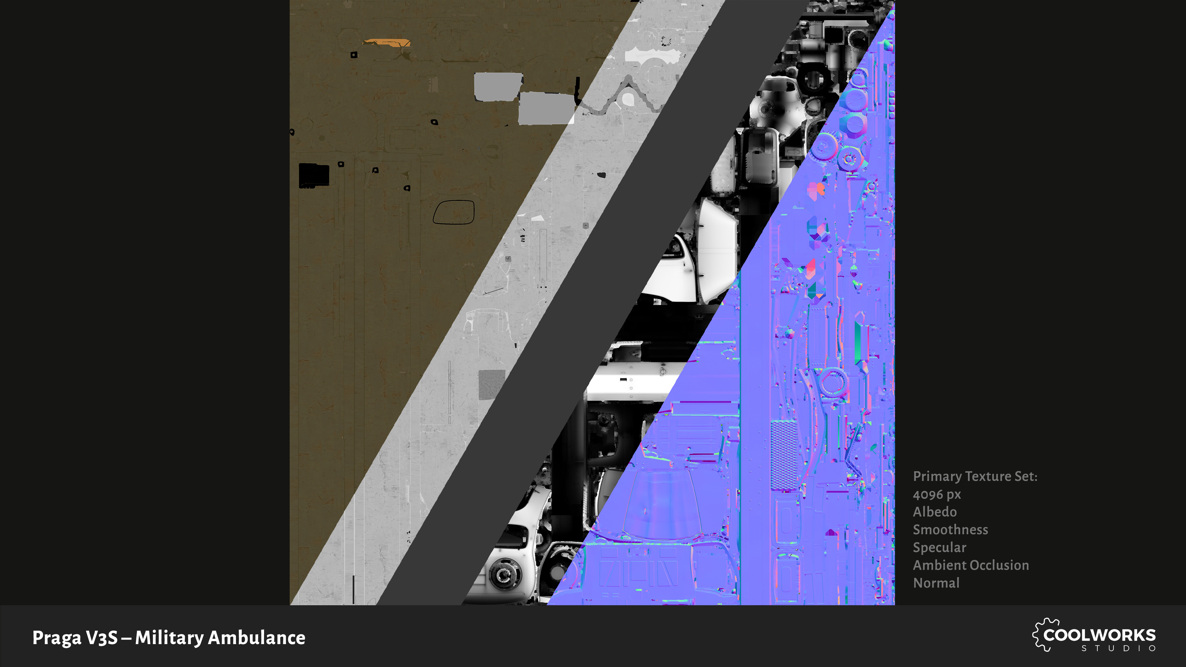 PV3S Truck Ambulance Set Low-poly 3D model_28