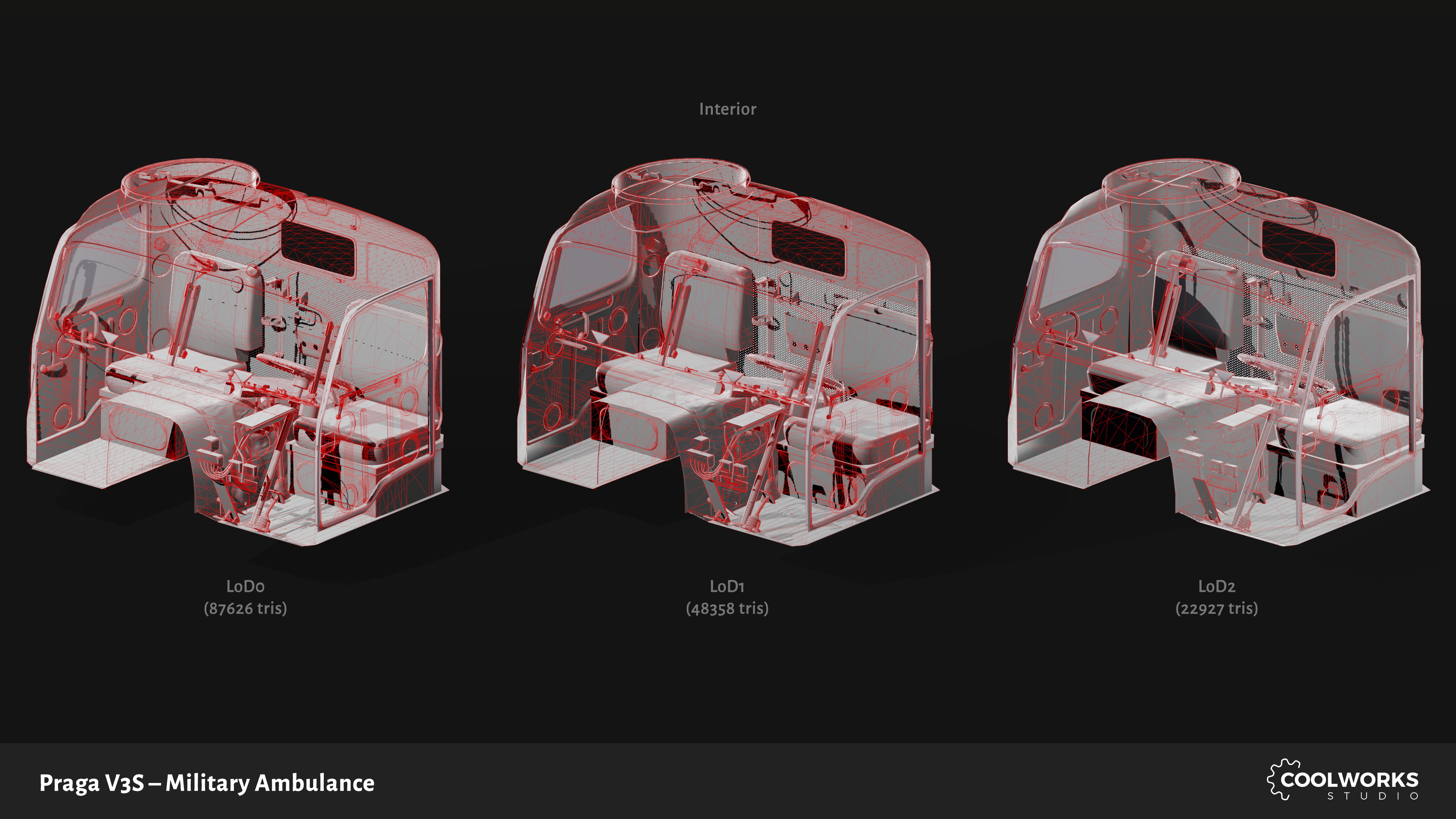PV3S Truck Ambulance Set Low-poly 3D model_61