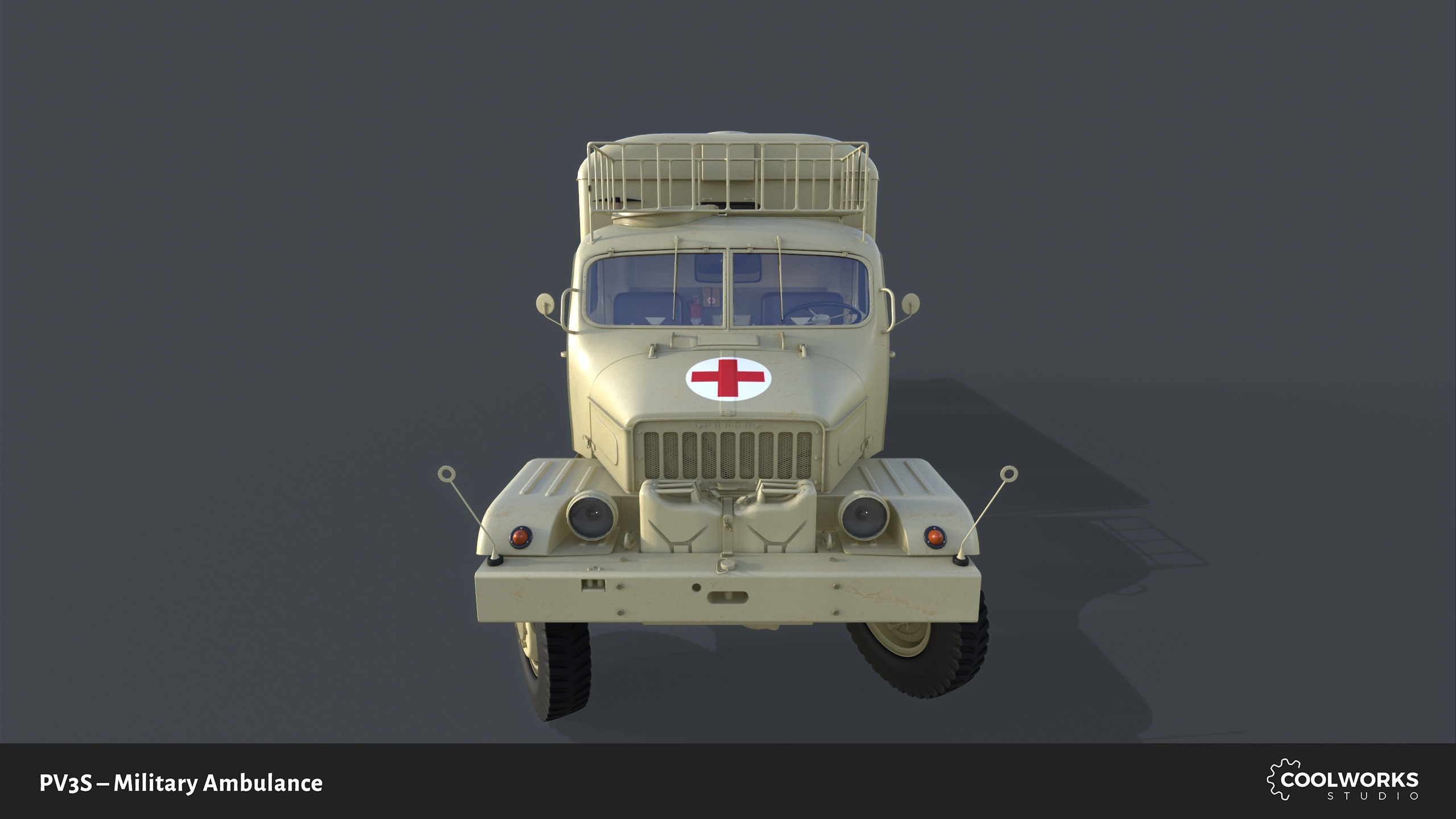PV3S Truck Ambulance Set Low-poly 3D model_46