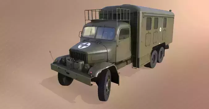 PV3S Truck Ambulance Set Low-poly 3D model