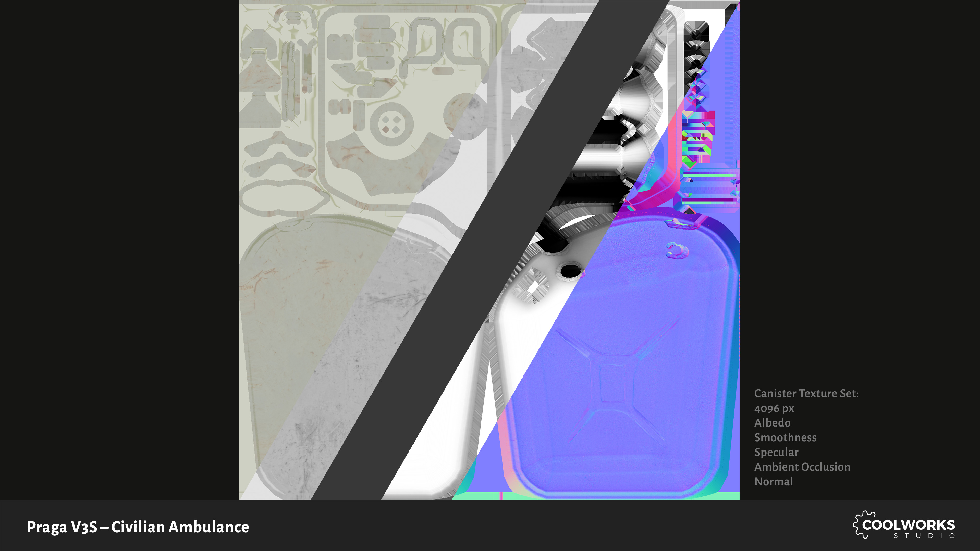 PV3S Truck Ambulance Set Low-poly 3D model_102