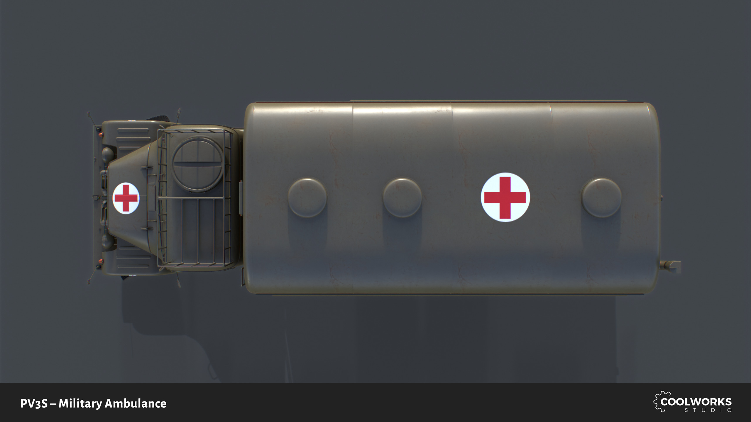 PV3S Truck Ambulance Set Low-poly 3D model_4