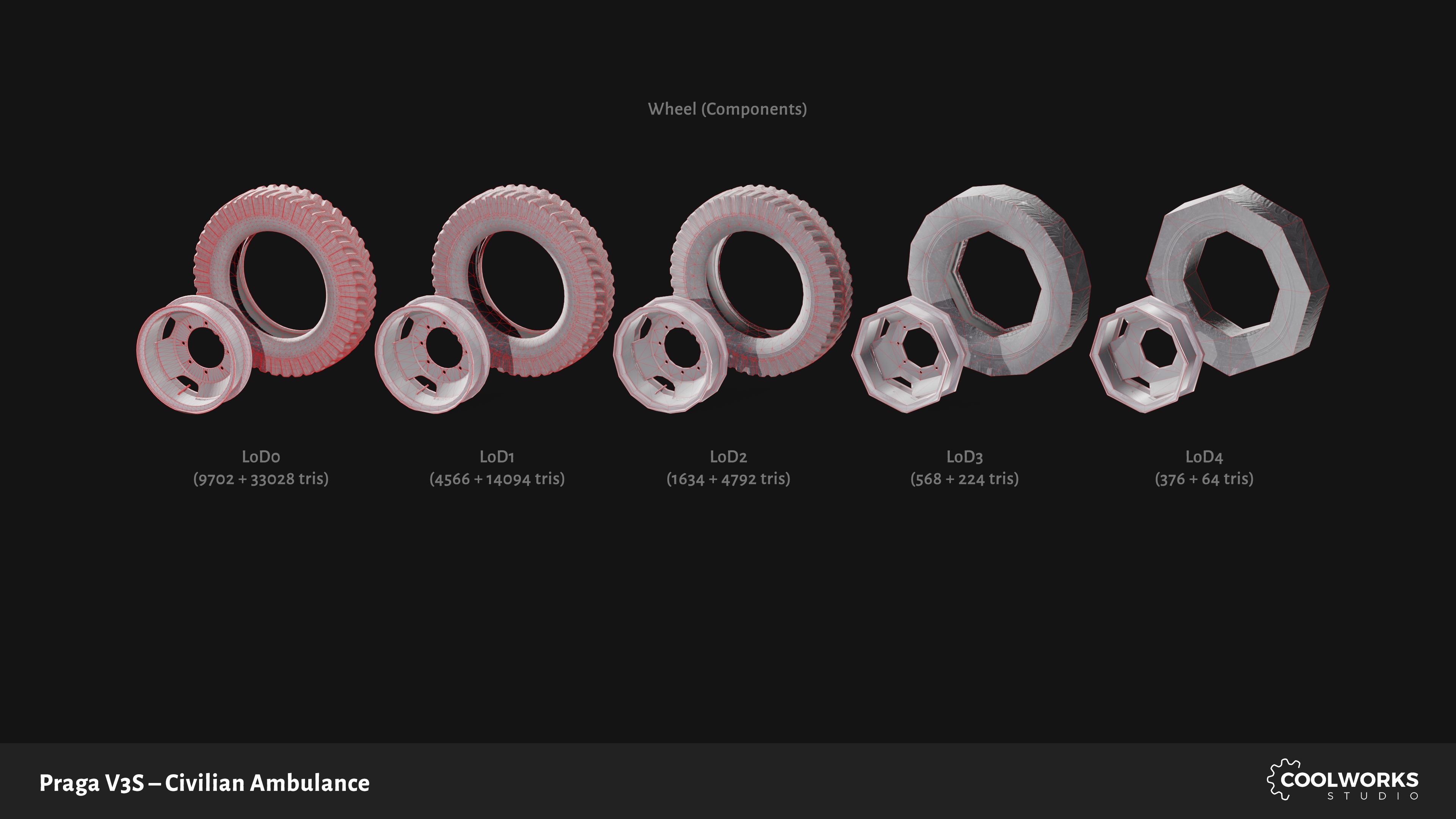 PV3S Truck Ambulance Set Low-poly 3D model_94