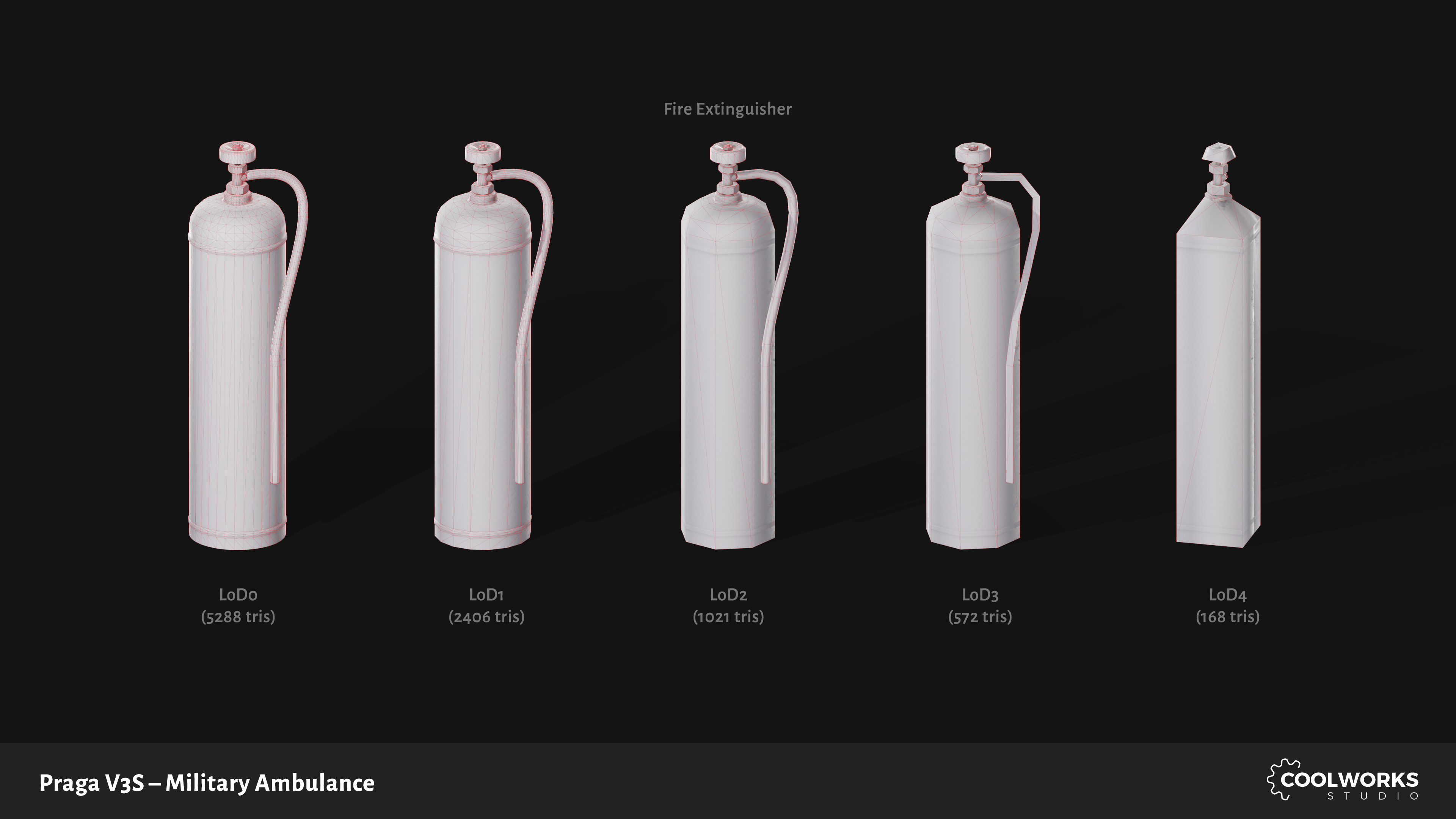 PV3S Truck Ambulance Set Low-poly 3D model_23