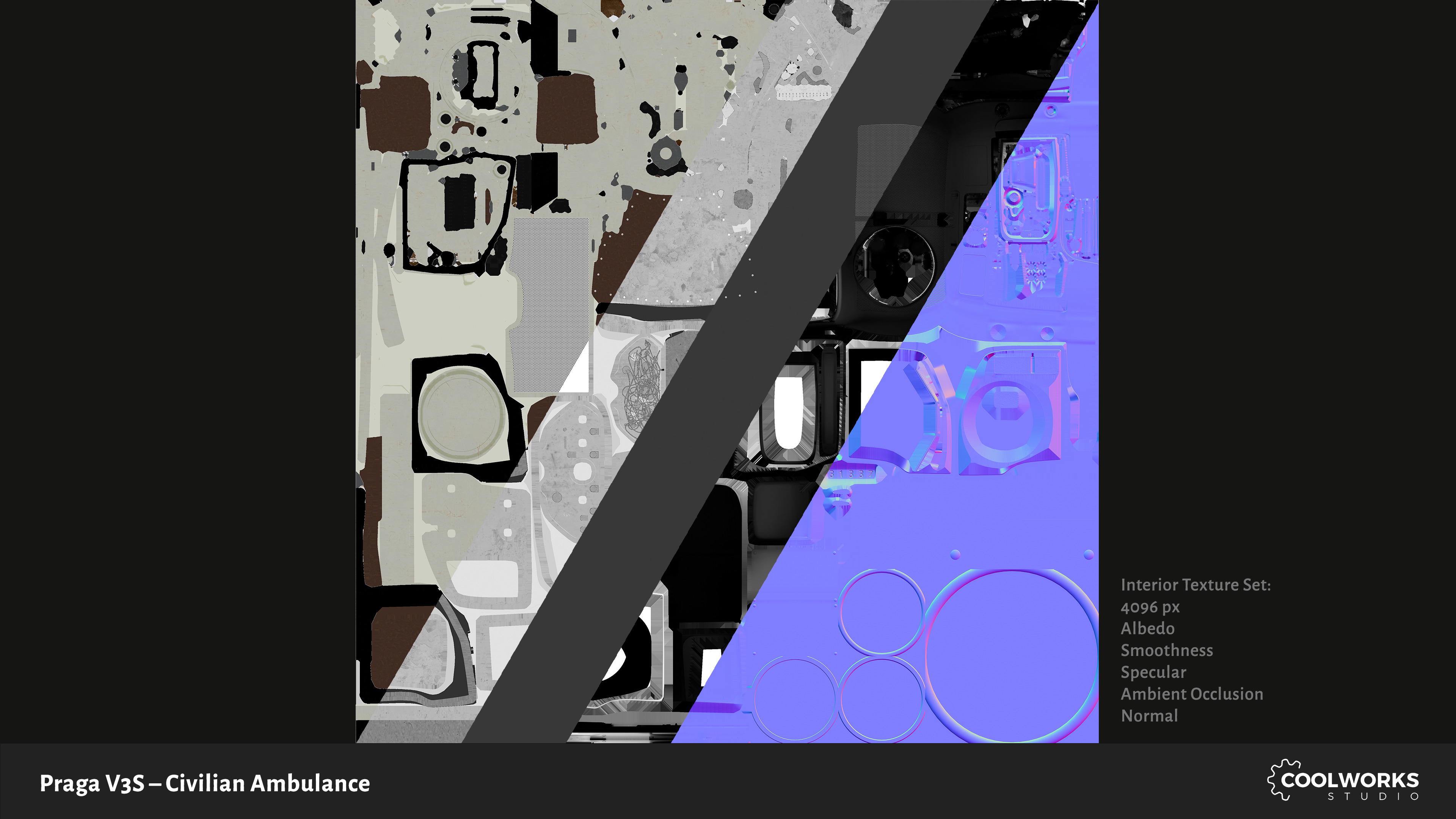 PV3S Truck Ambulance Set Low-poly 3D model_101