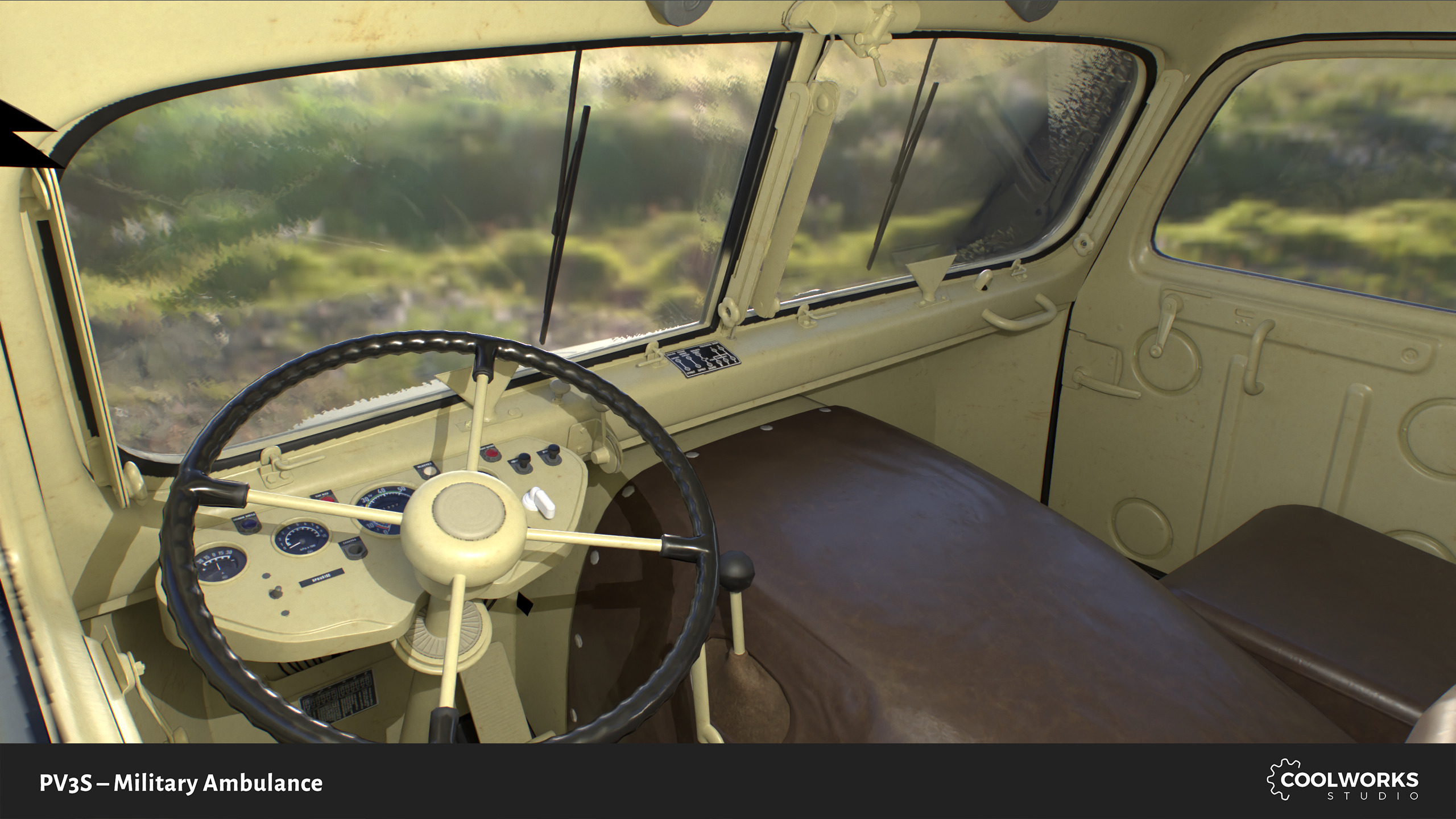 PV3S Truck Ambulance Set Low-poly 3D model_45