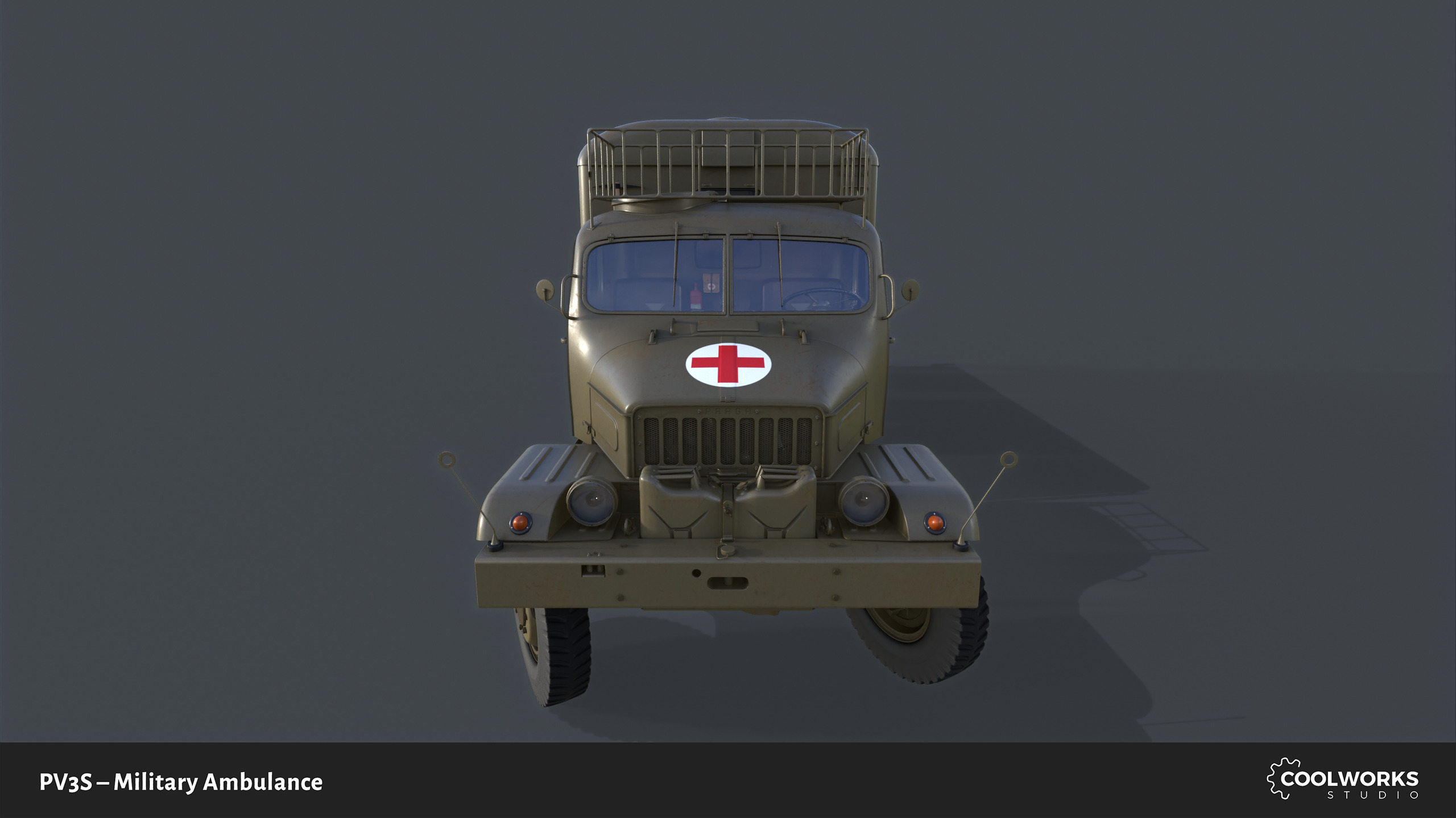 PV3S Truck Ambulance Set Low-poly 3D model_12