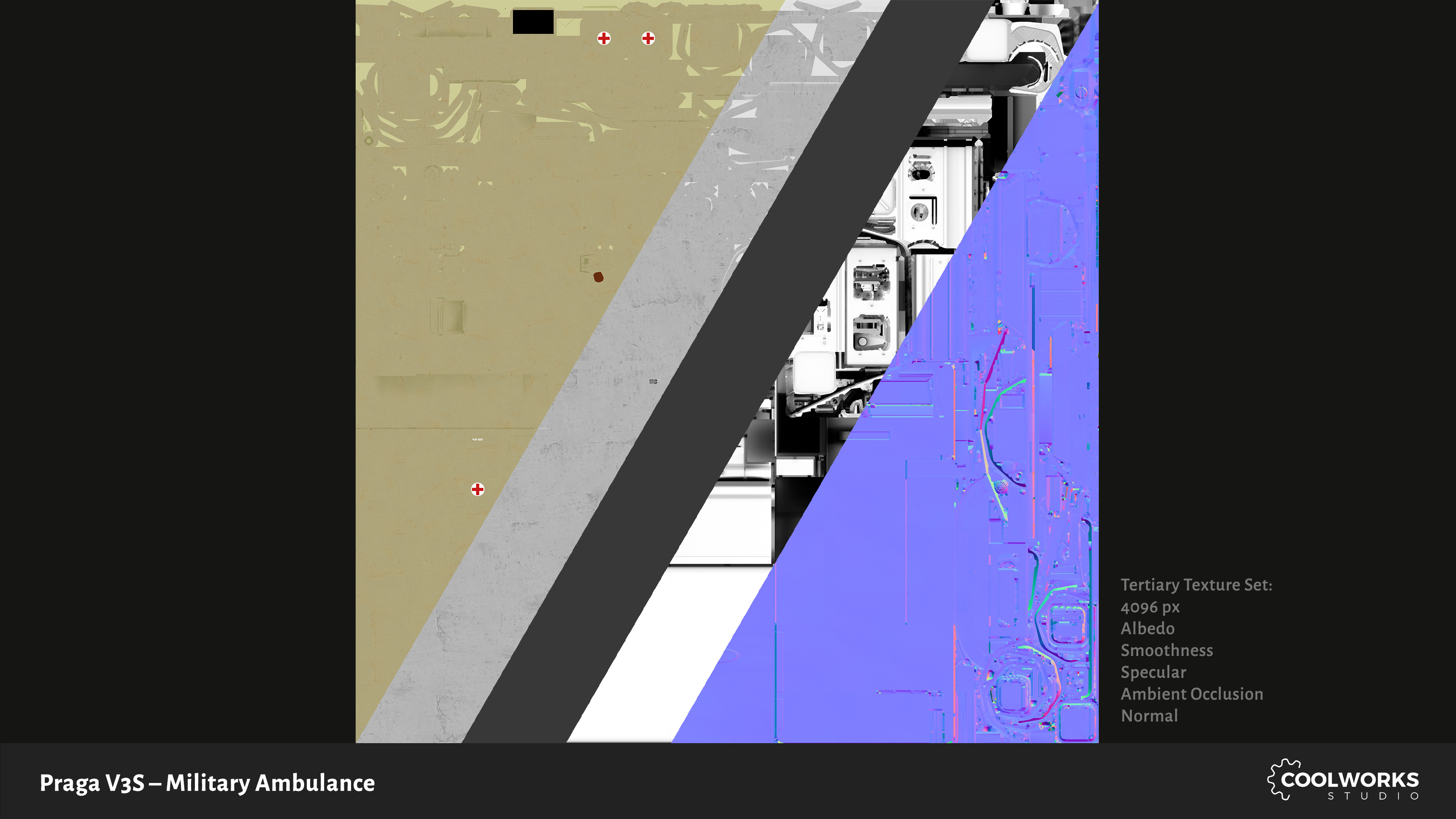 PV3S Truck Ambulance Set Low-poly 3D model_65