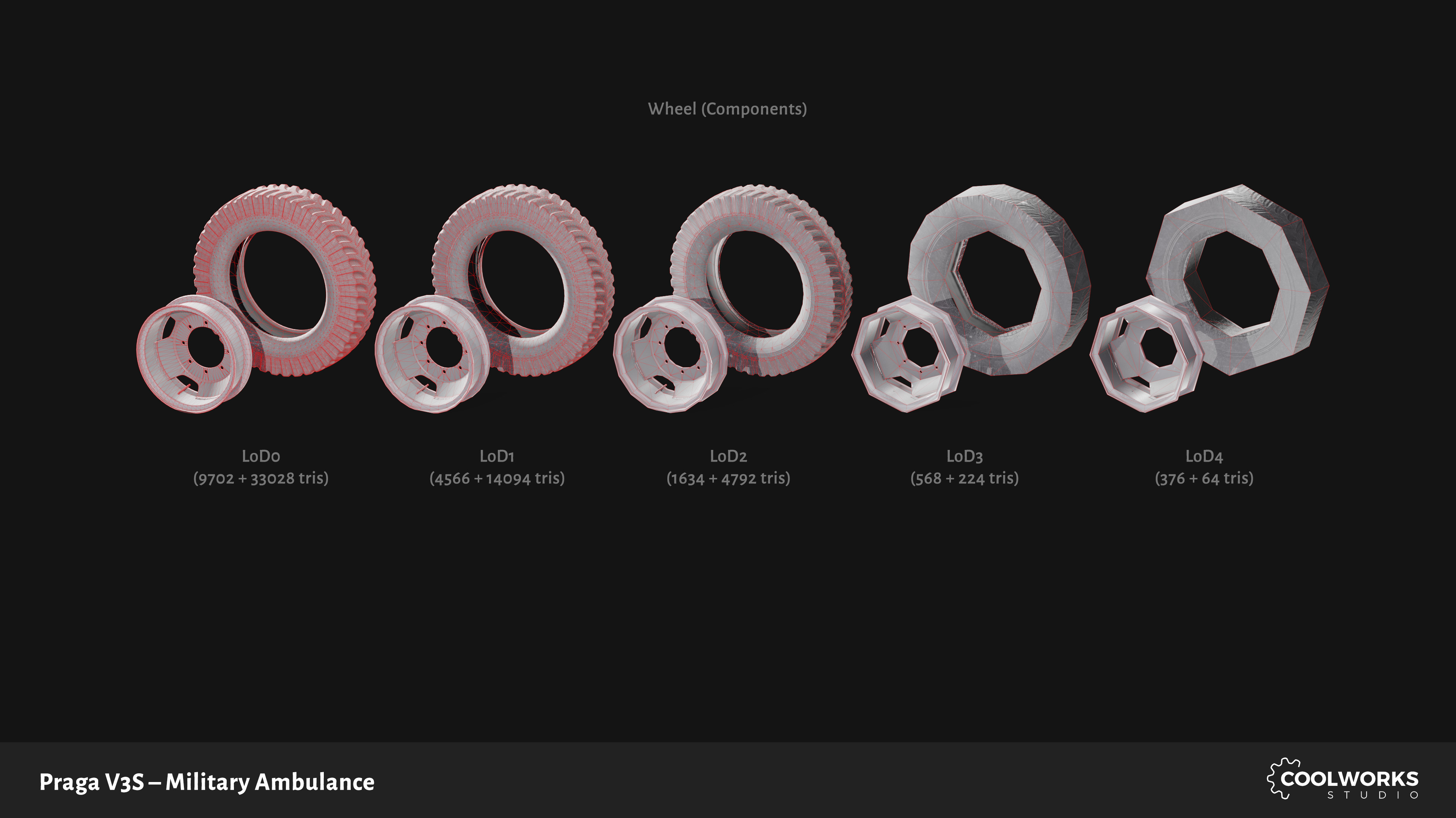 PV3S Truck Ambulance Set Low-poly 3D model_25