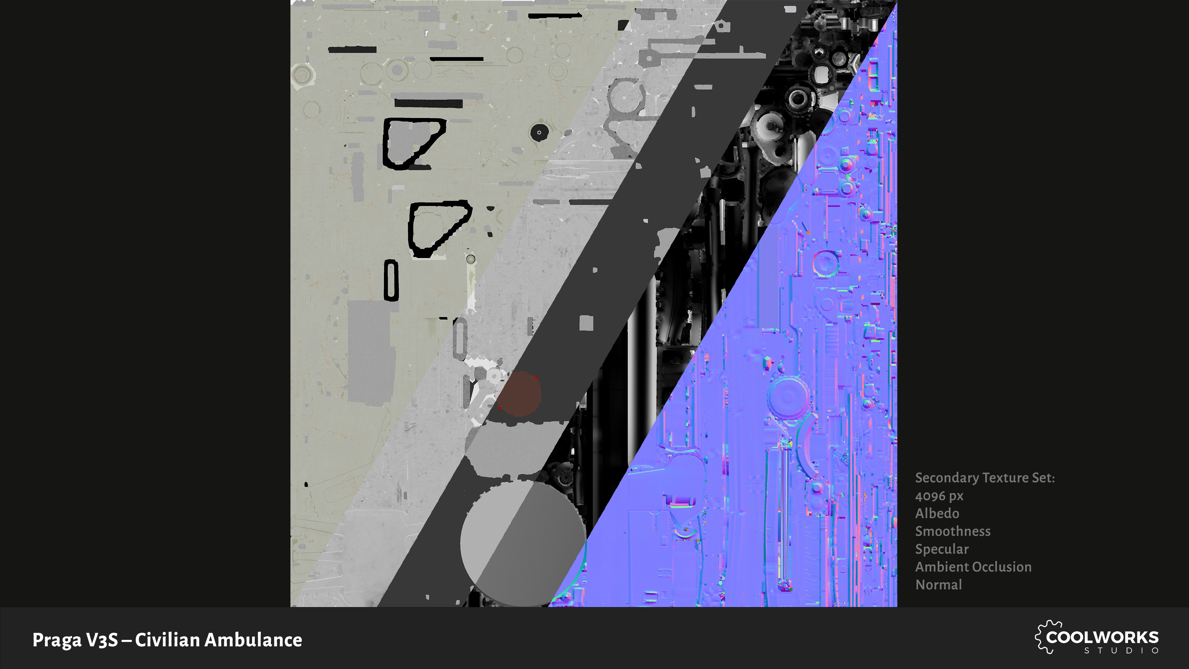 PV3S Truck Ambulance Set Low-poly 3D model_98